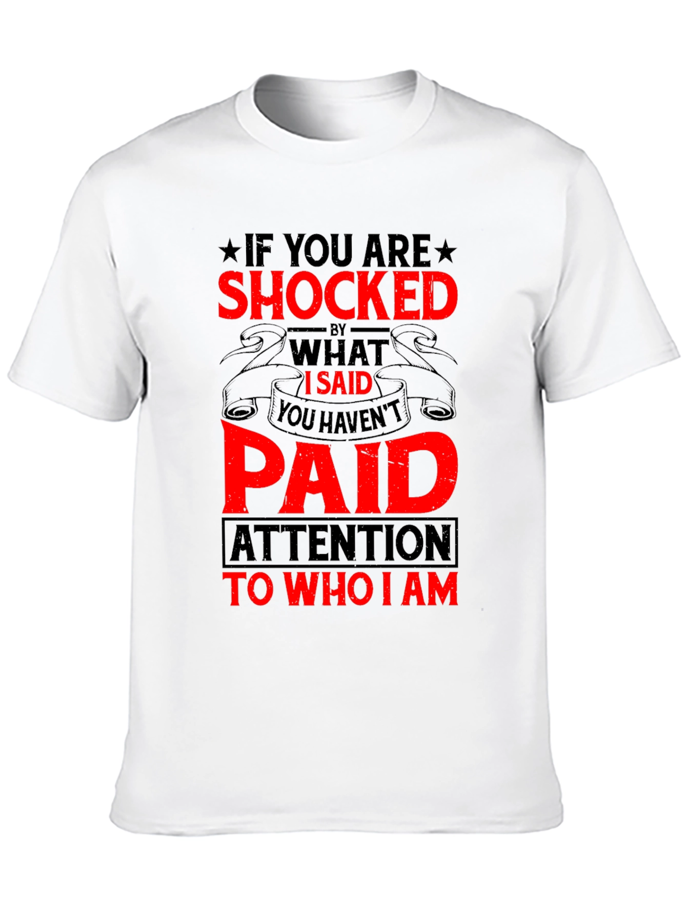 Black Shocked? Funny T-Shirt - Black view 10