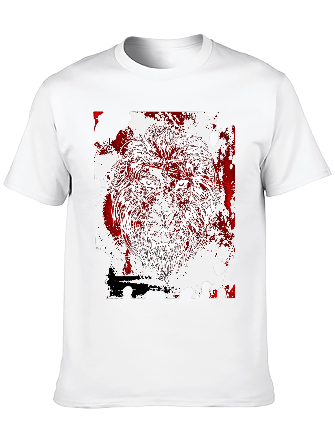 Black Lion Graphic Print Black T-Shirt view 10