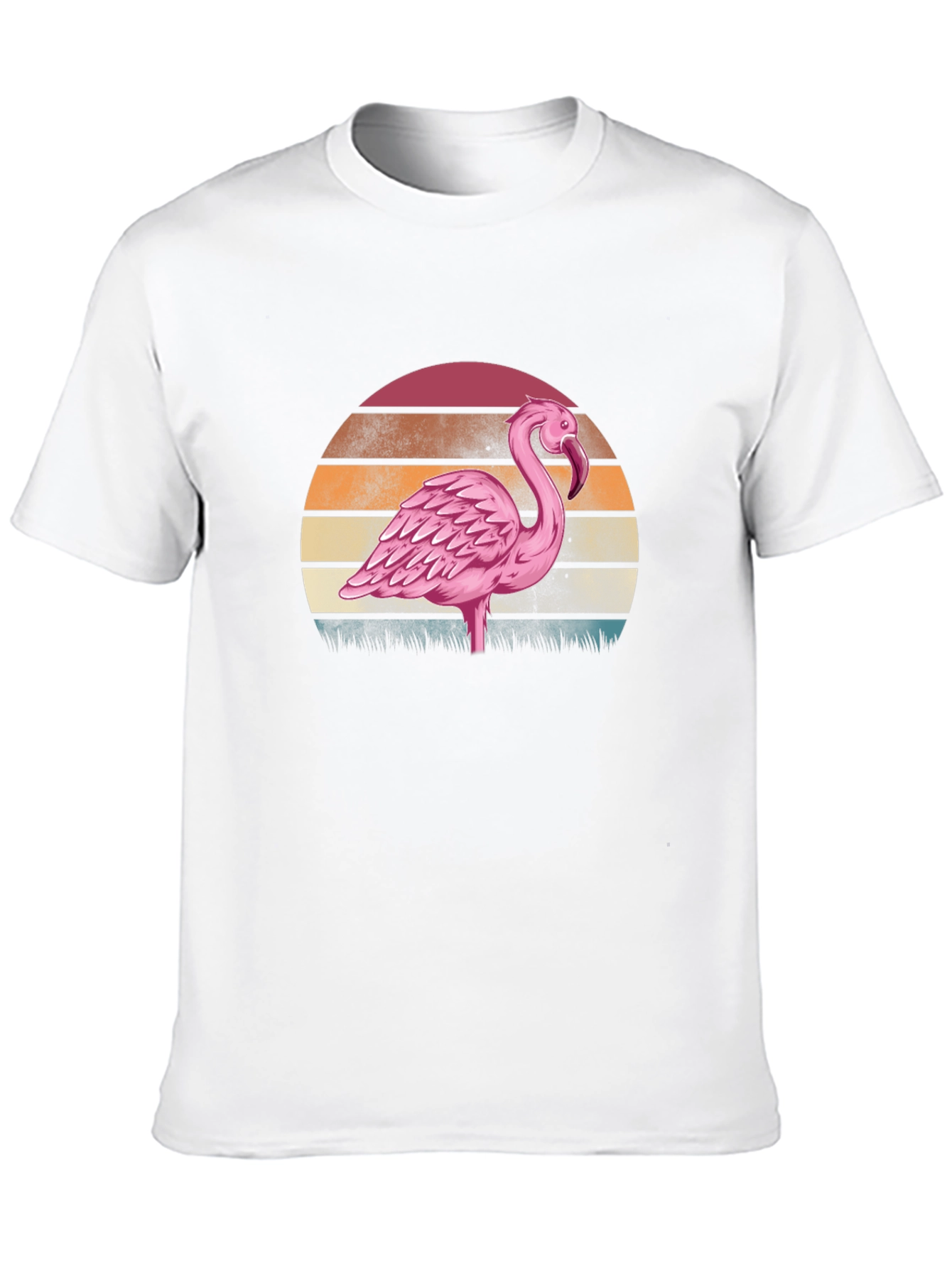 Black Retro Flamingo Sunset T-Shirt - Black view 10