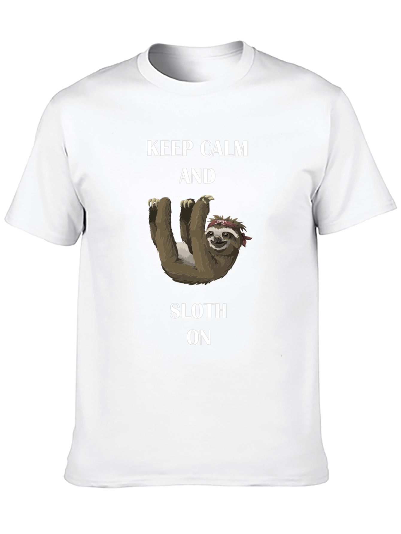 Black Keep Calm and Sloth On T-Shirt view 10