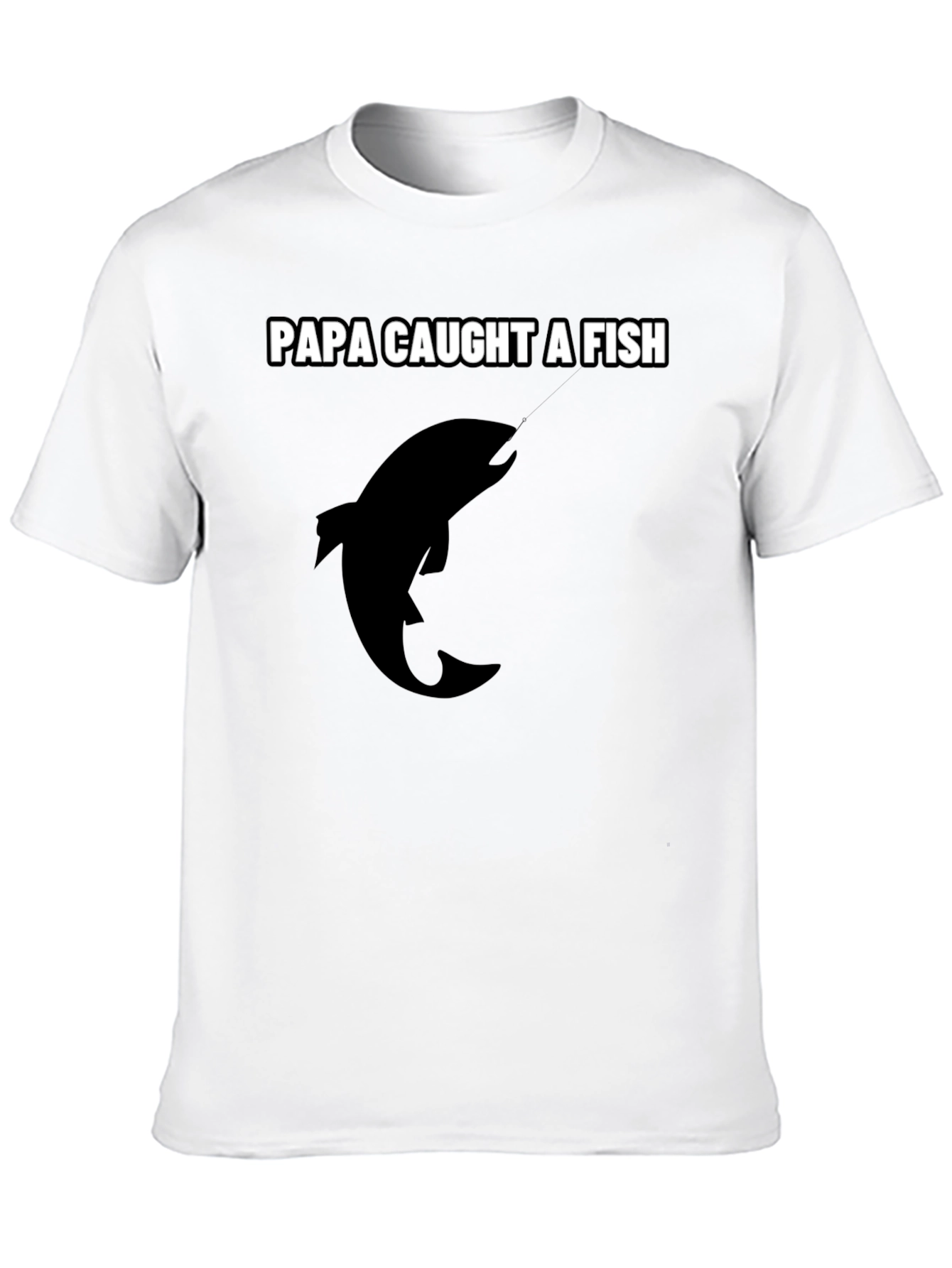 Black Papa Caught a Fish Graphic Tee - Black Cotton view 10