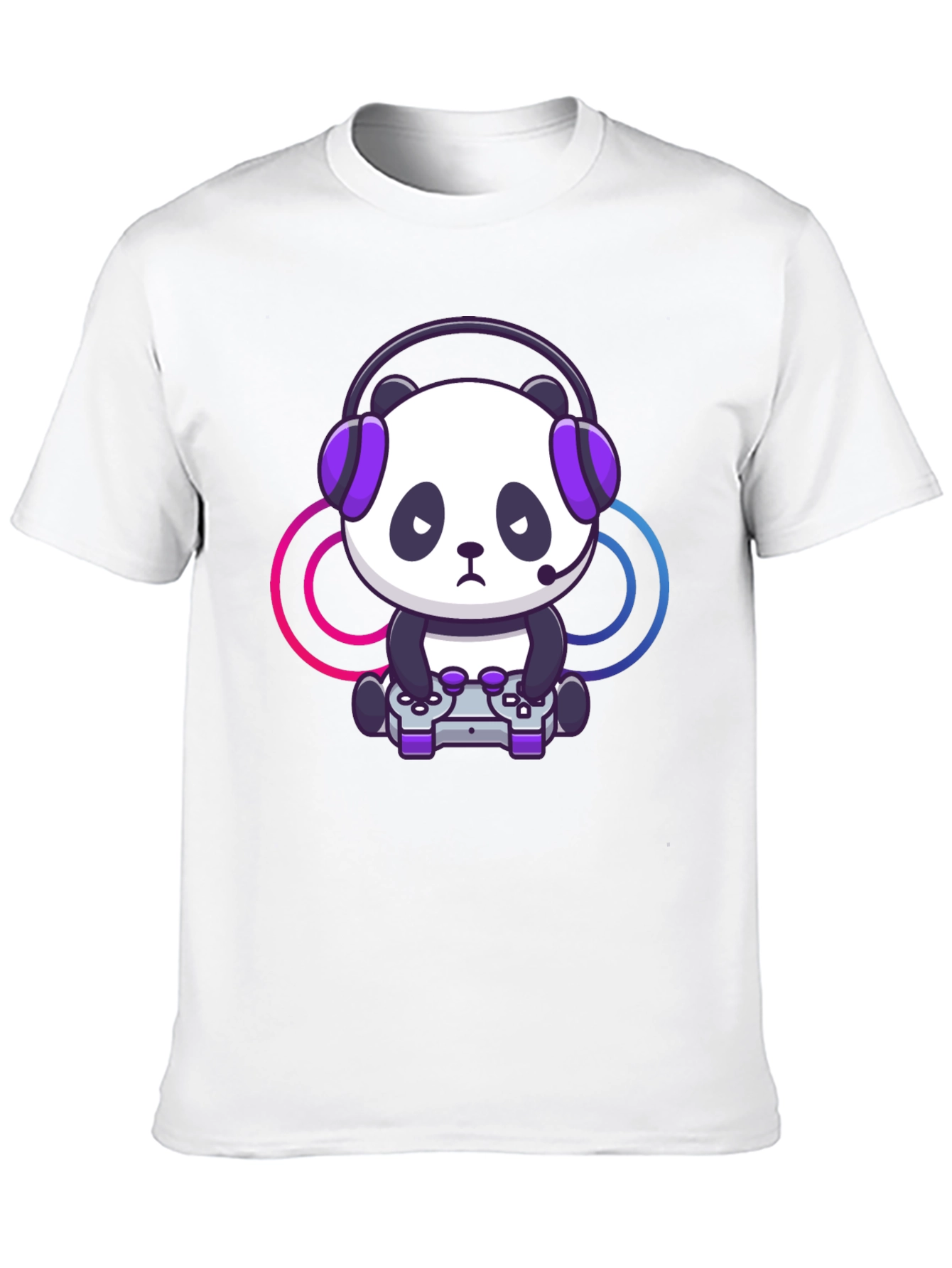 Black Gamer Panda Graphic T-Shirt - Black view 10