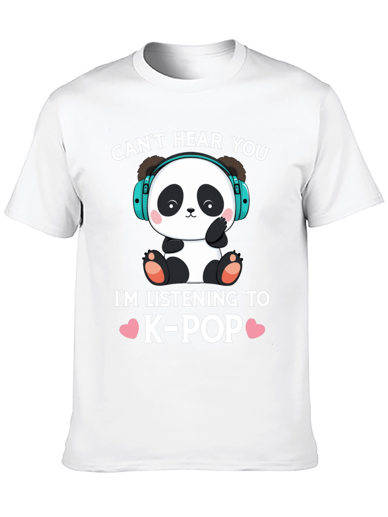 Black Cute K-Pop Panda Graphic Tee view 10