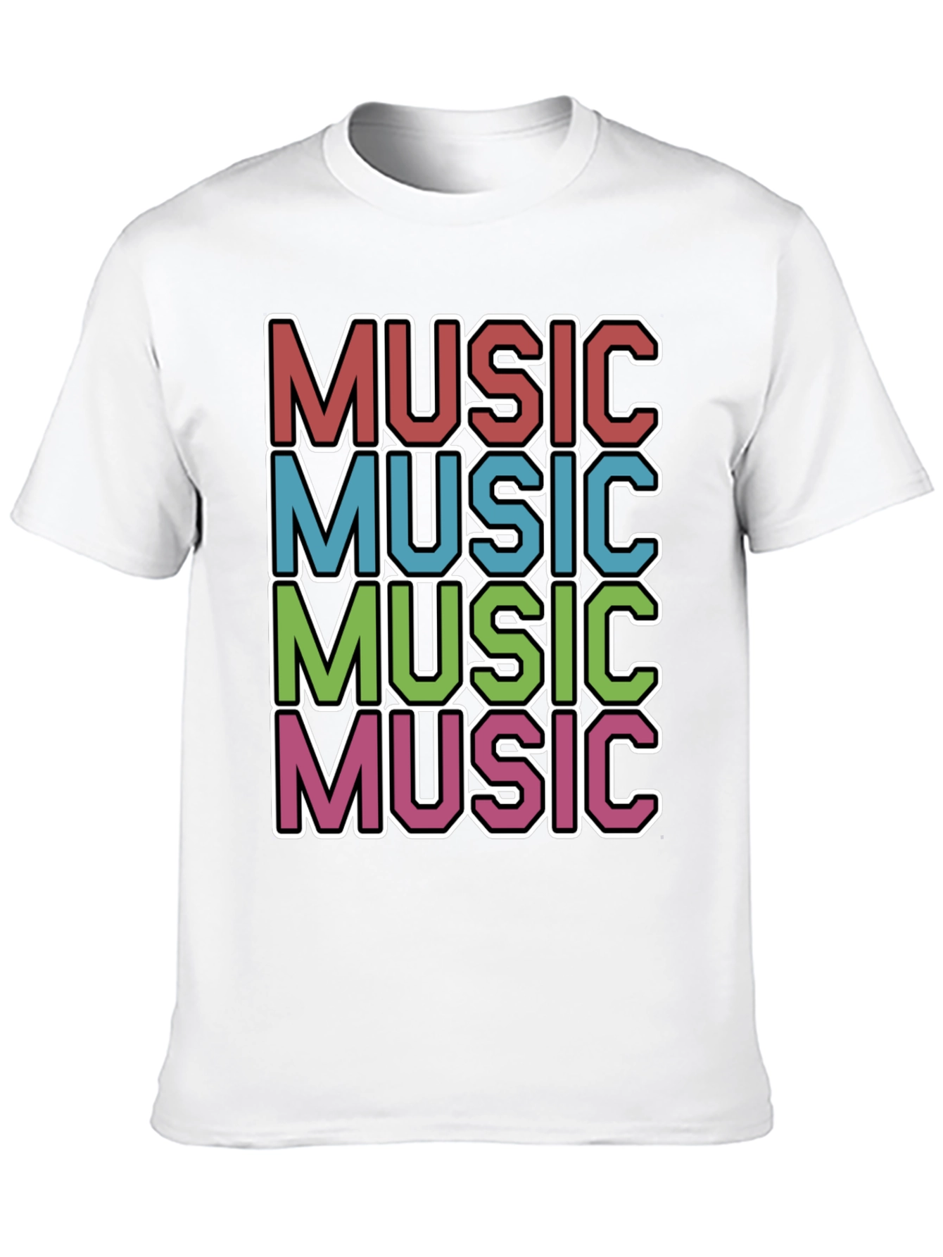 Black Retro Music T-Shirt view 10