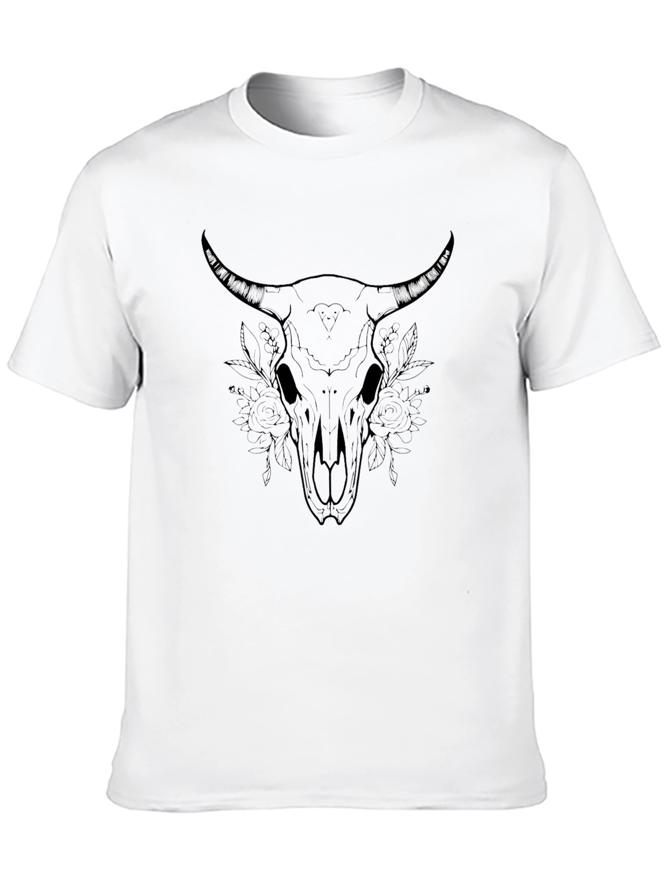 Black Black Bull Skull Graphic Tee - Stylish & Edgy view 10