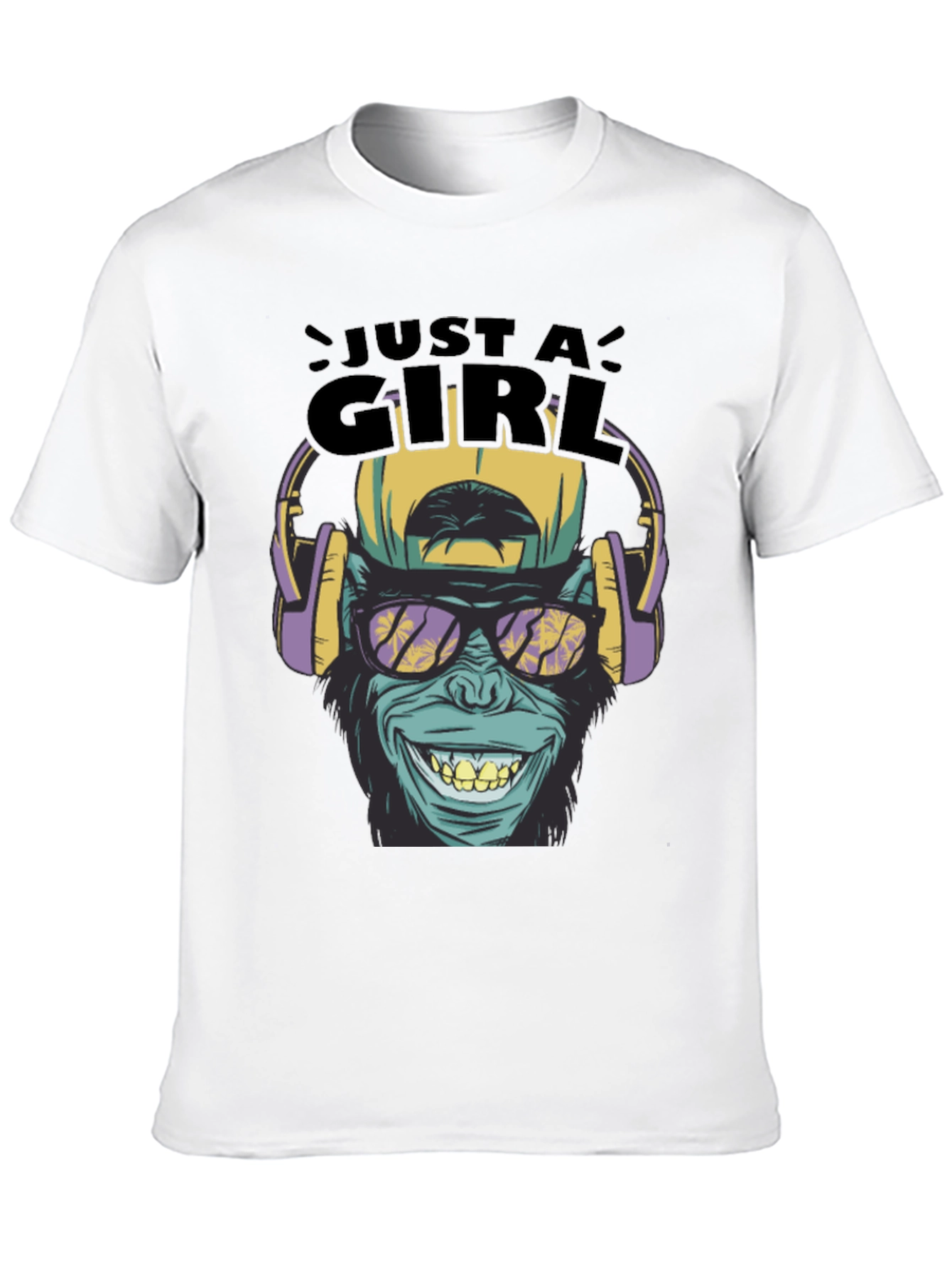 Black Just A Girl Monkey Graphic Tee view 10