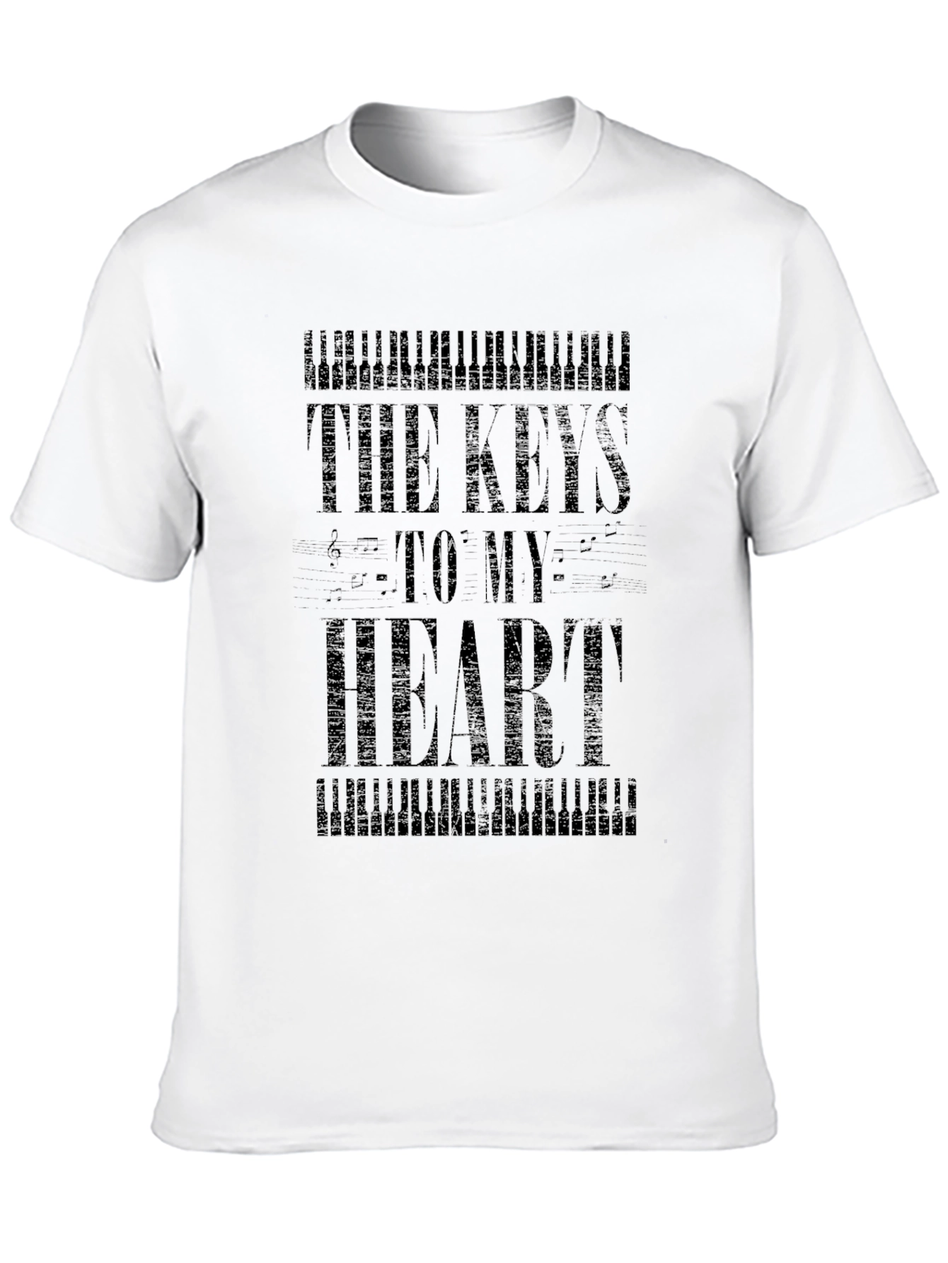 Black The Keys To My Heart T-Shirt - Black view 10