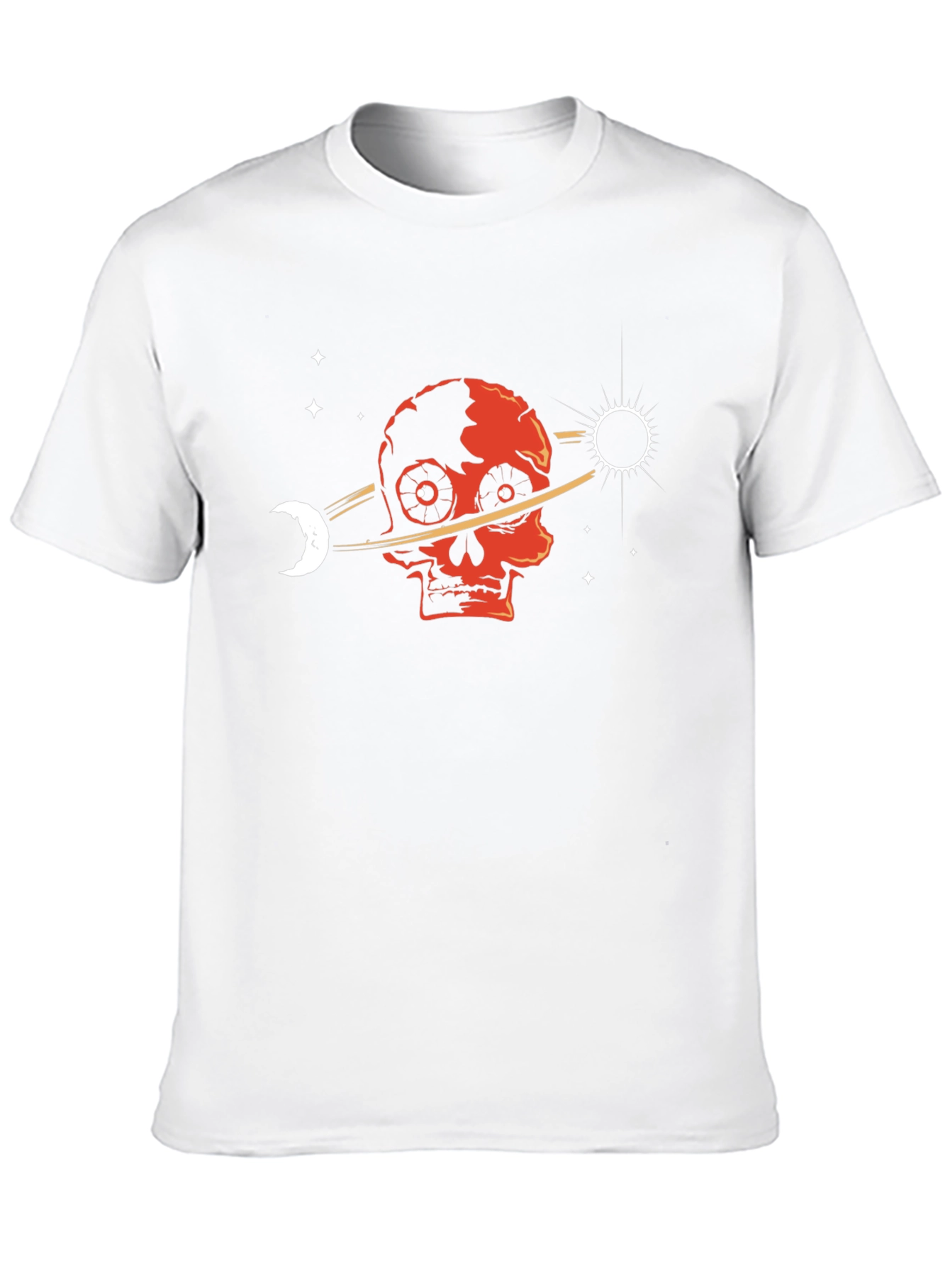 Black Skull Planet T-Shirt - Gothic Space Design view 10