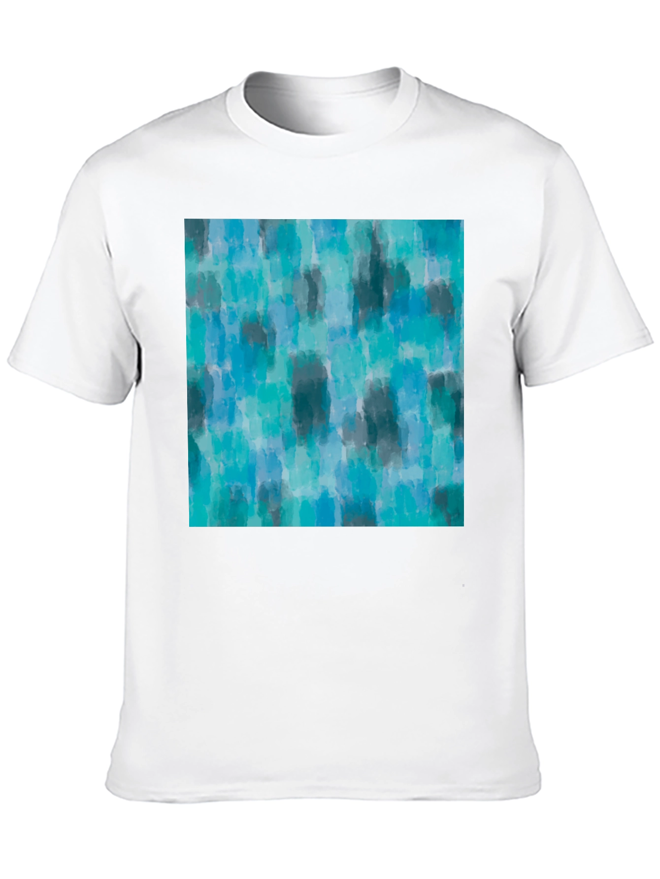 Black Abstract Blue Pattern Tee - Casual Style view 10