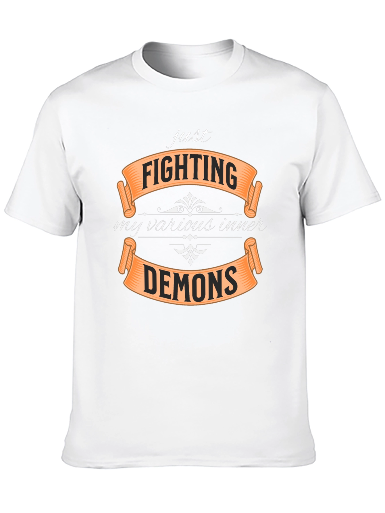 Black Fighting Inner Demons Graphic T-Shirt - Black Tee view 10