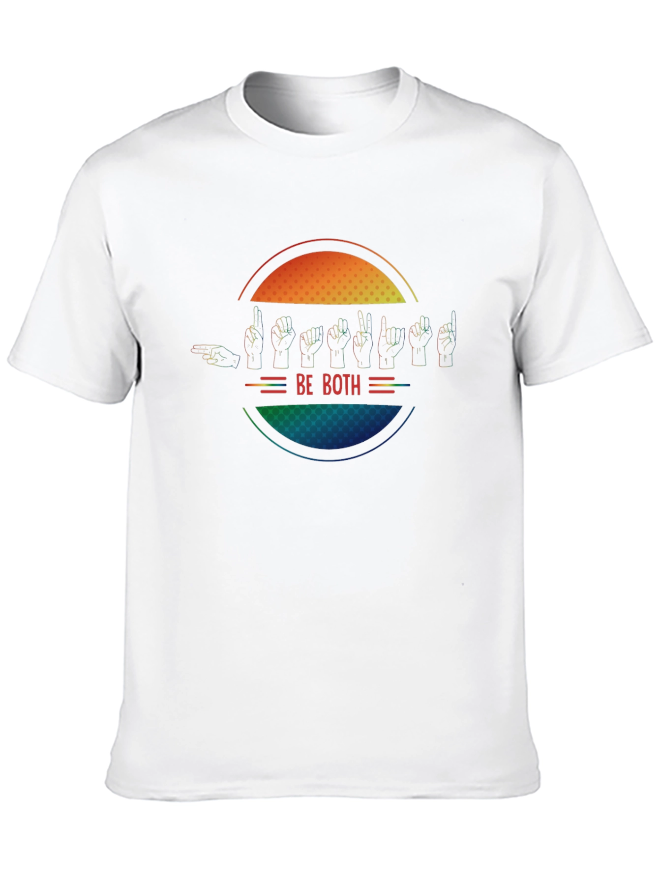 Black Be Both Sign Language T-Shirt - Unisex view 10