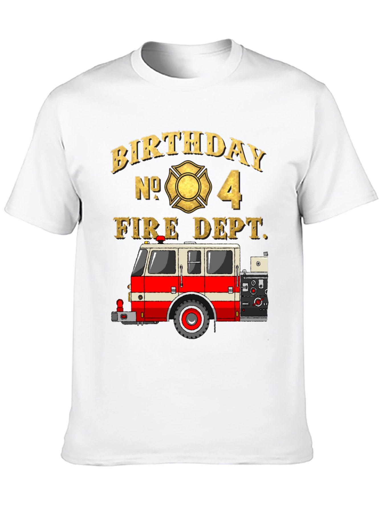 Black Fire Dept Birthday T-Shirt - Number 4 view 10
