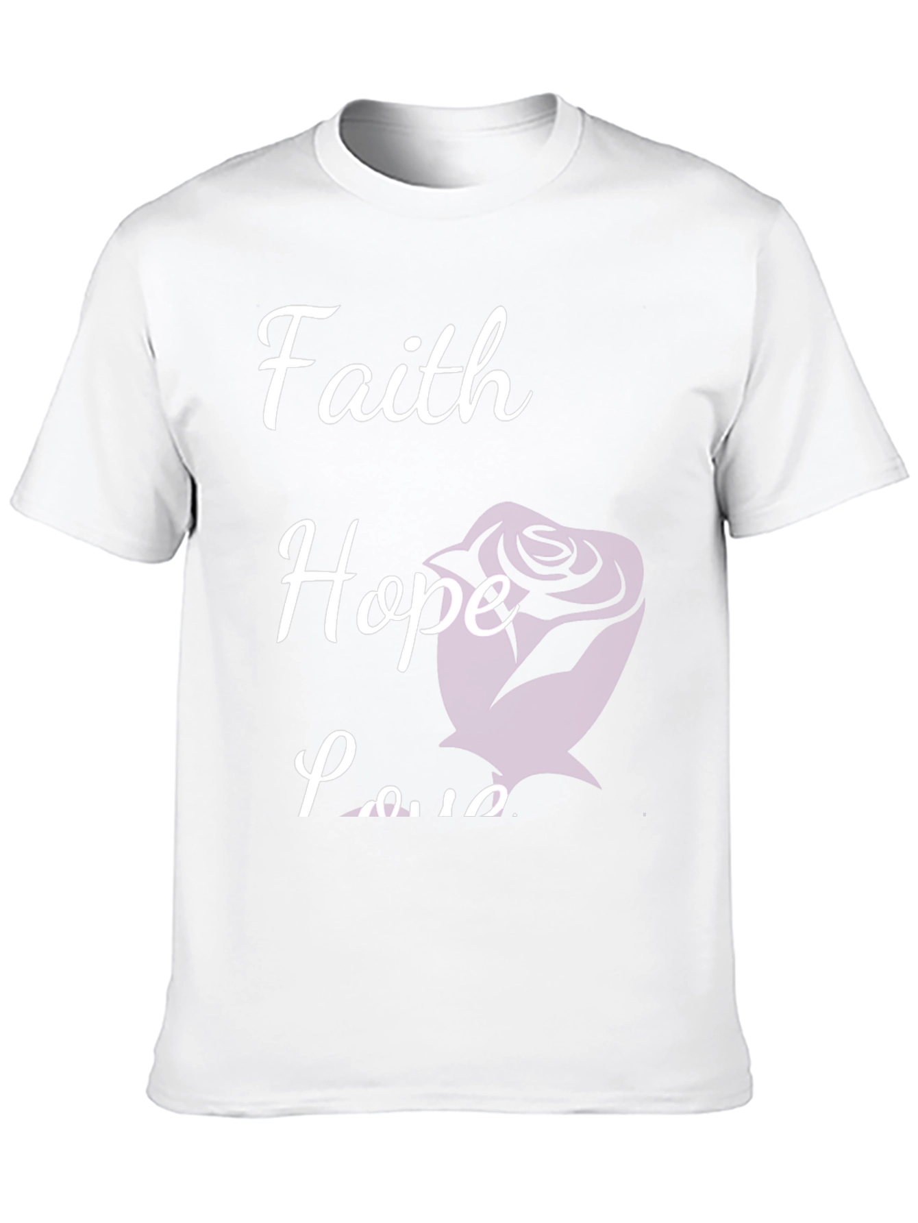 Black Faith Hope Love T-Shirt Rose Design view 10