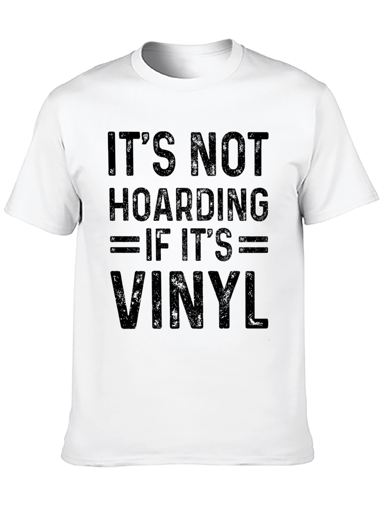 Black It's Not Hoarding If It's Vinyl T-Shirt view 10