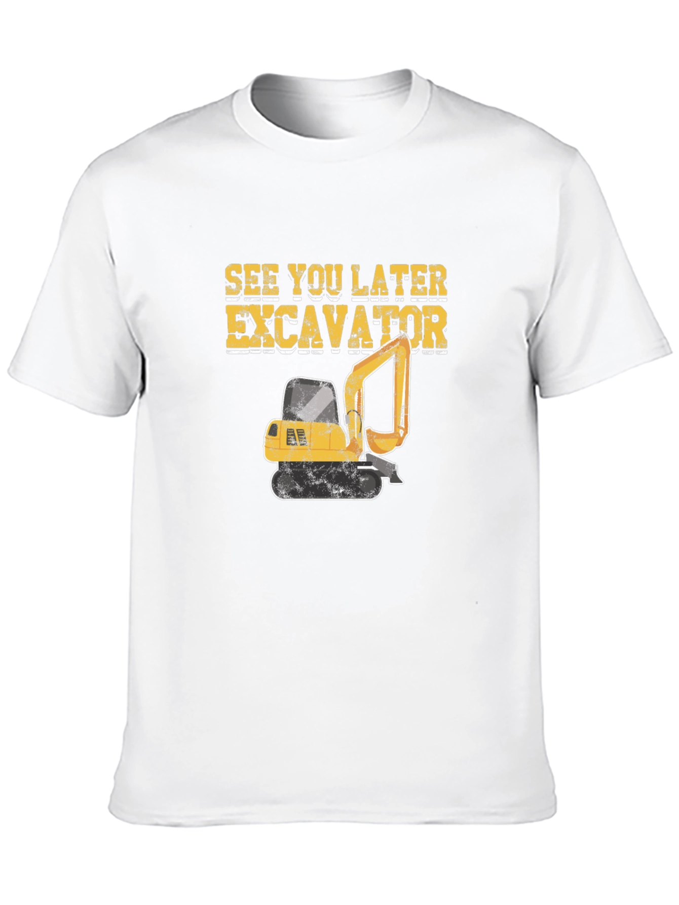 Black See You Later Excavator Black Cotton T-Shirt view 10