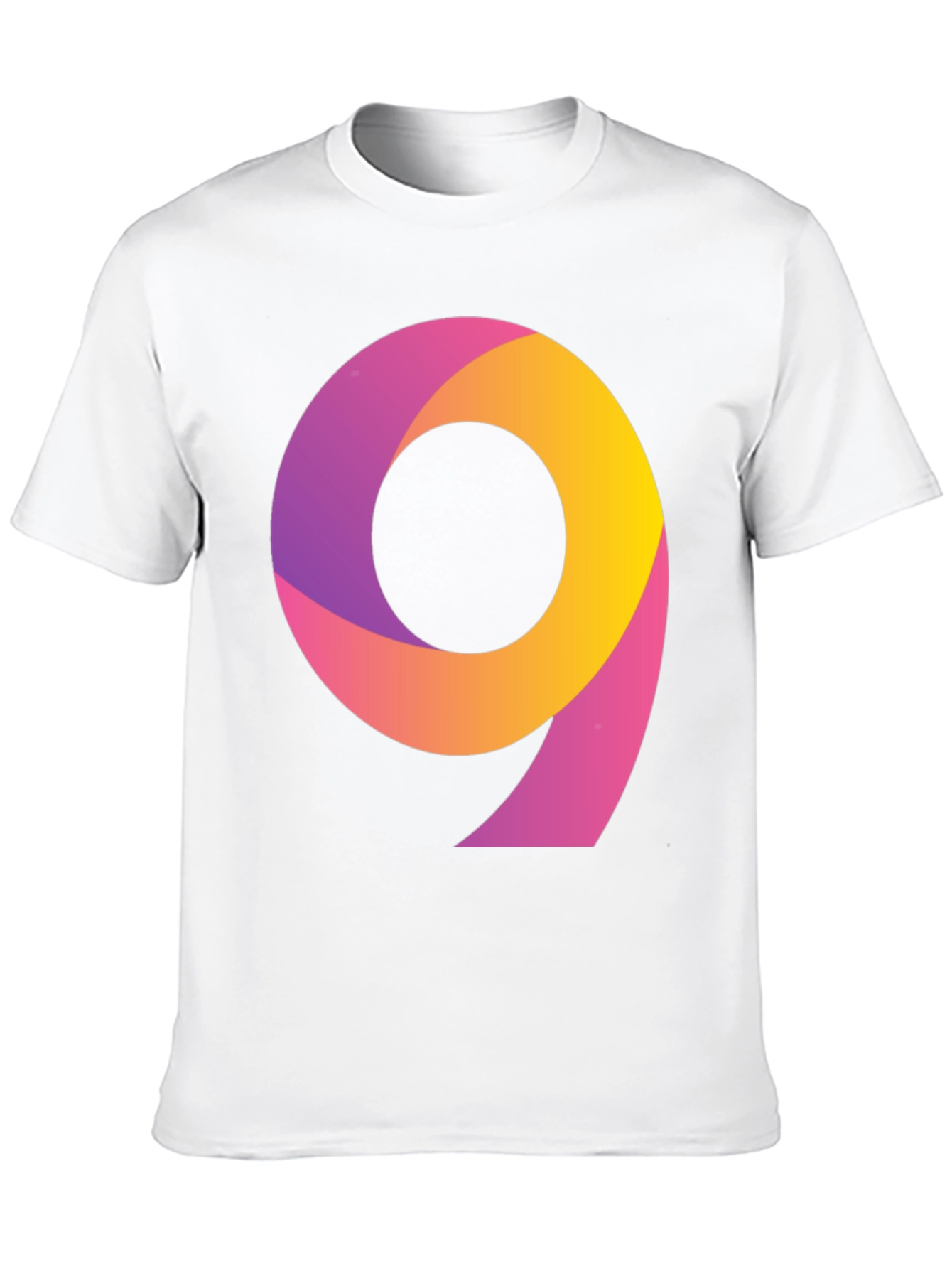 Black Gradient Number 9 Black T-Shirt view 10