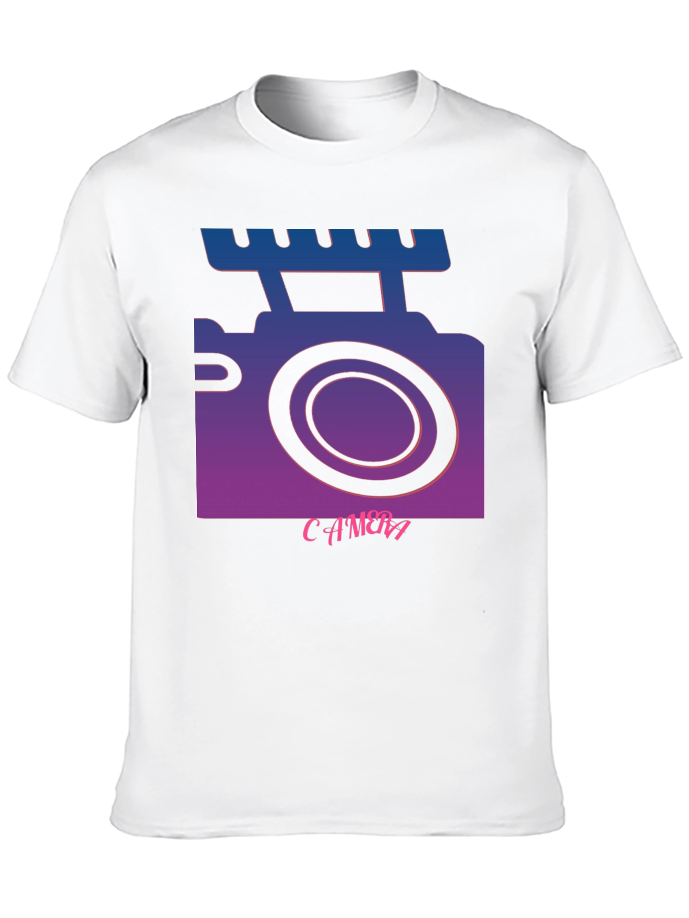 Black Retro Camera T-Shirt - Gradient Graphic Tee view 10