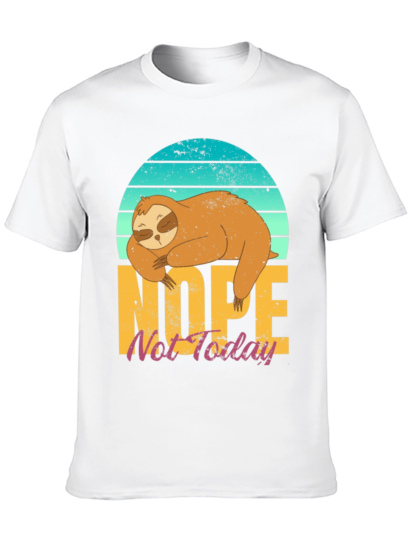 Black Nope Not Today Sloth T-Shirt view 10