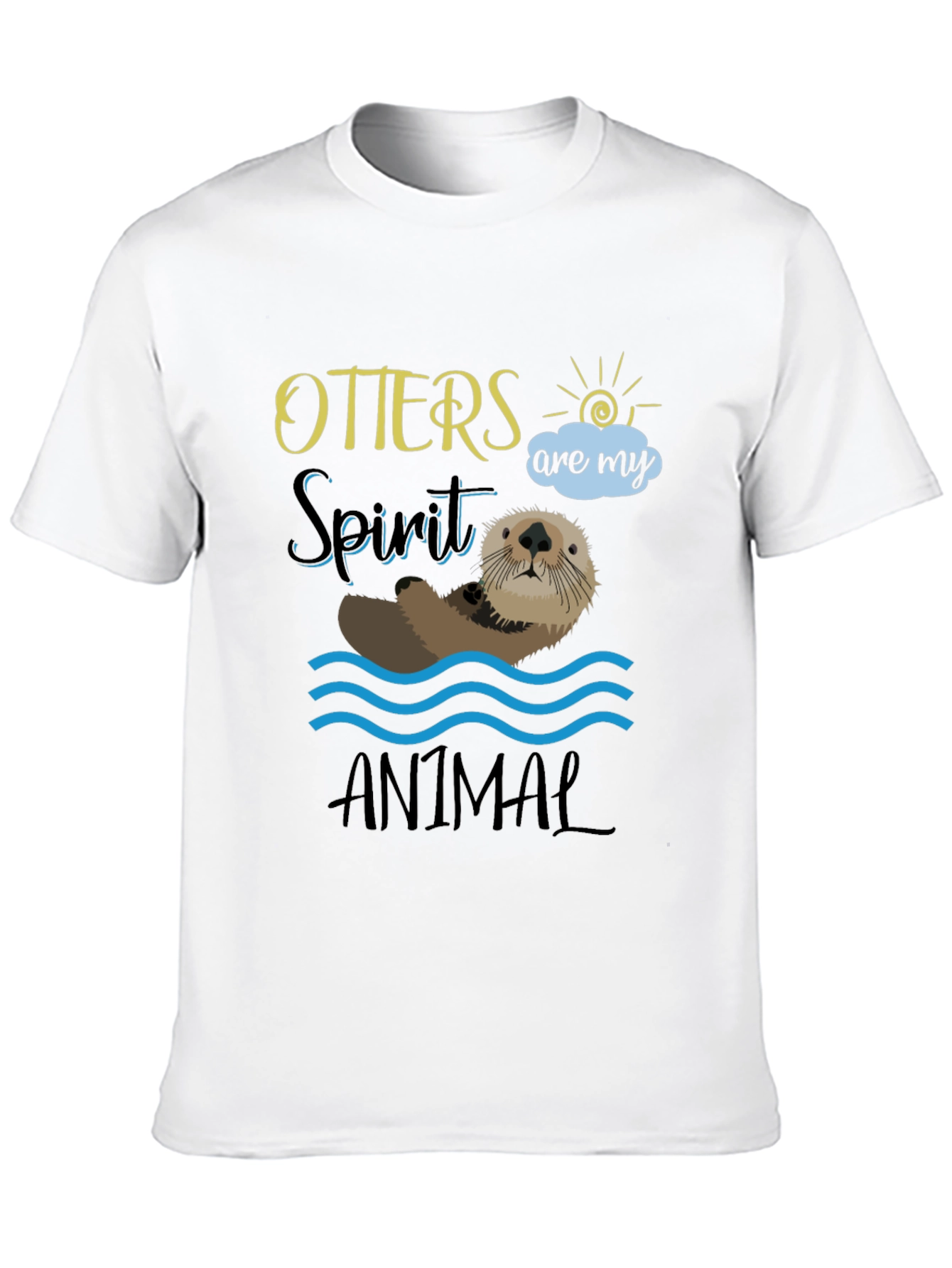 Black Otter Spirit Animal Graphic Tee - Unisex Black T-Shirt view 10