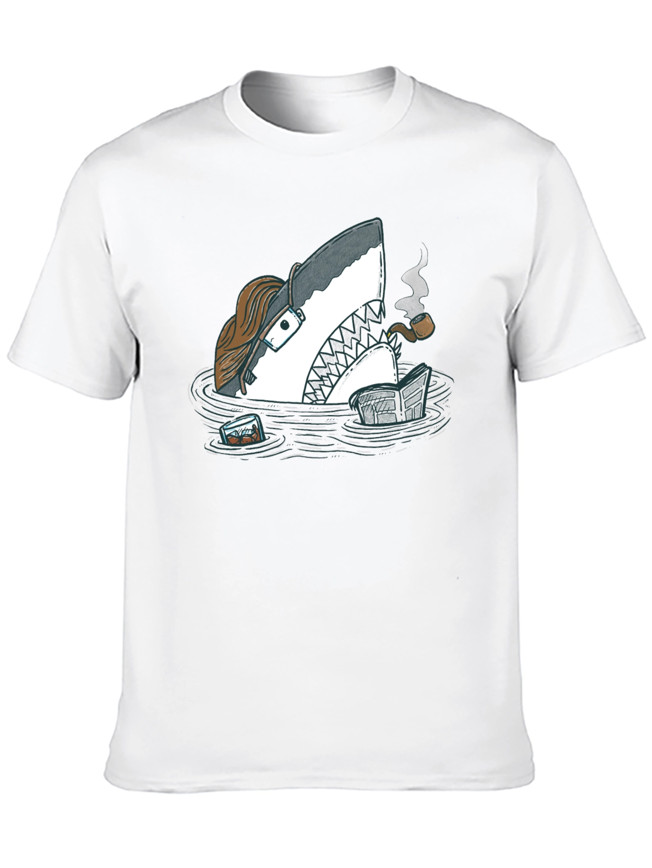 Black Intellectual Shark T-Shirt - Unique Graphic Tee view 10