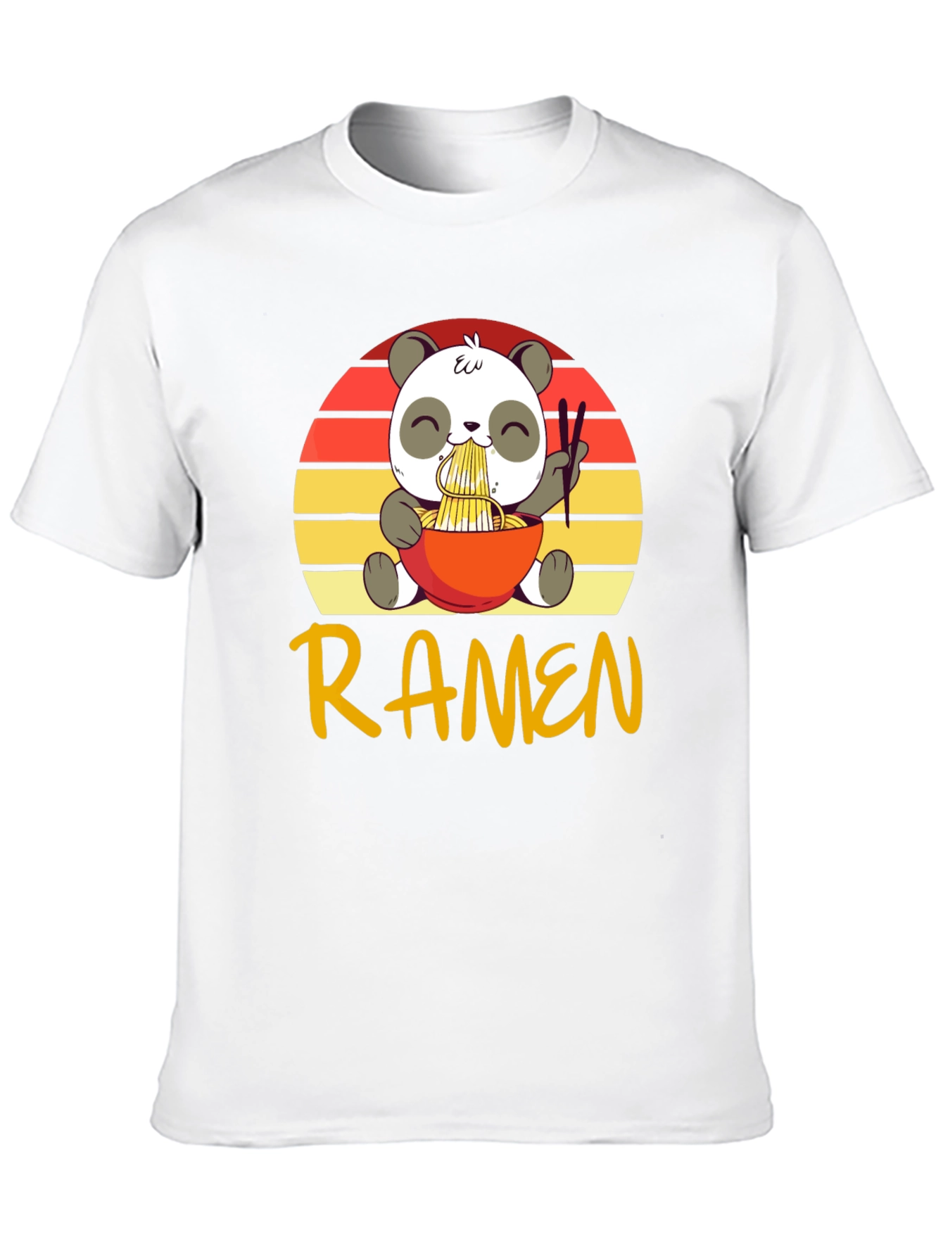Black Cute Panda Ramen T-Shirt view 10