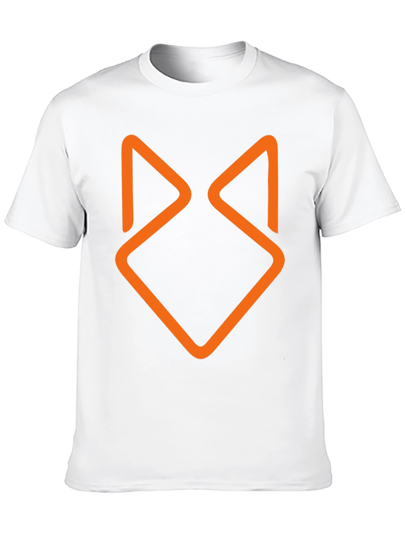 Black Modern Geometric Fox Head Graphic Tee - Black view 10