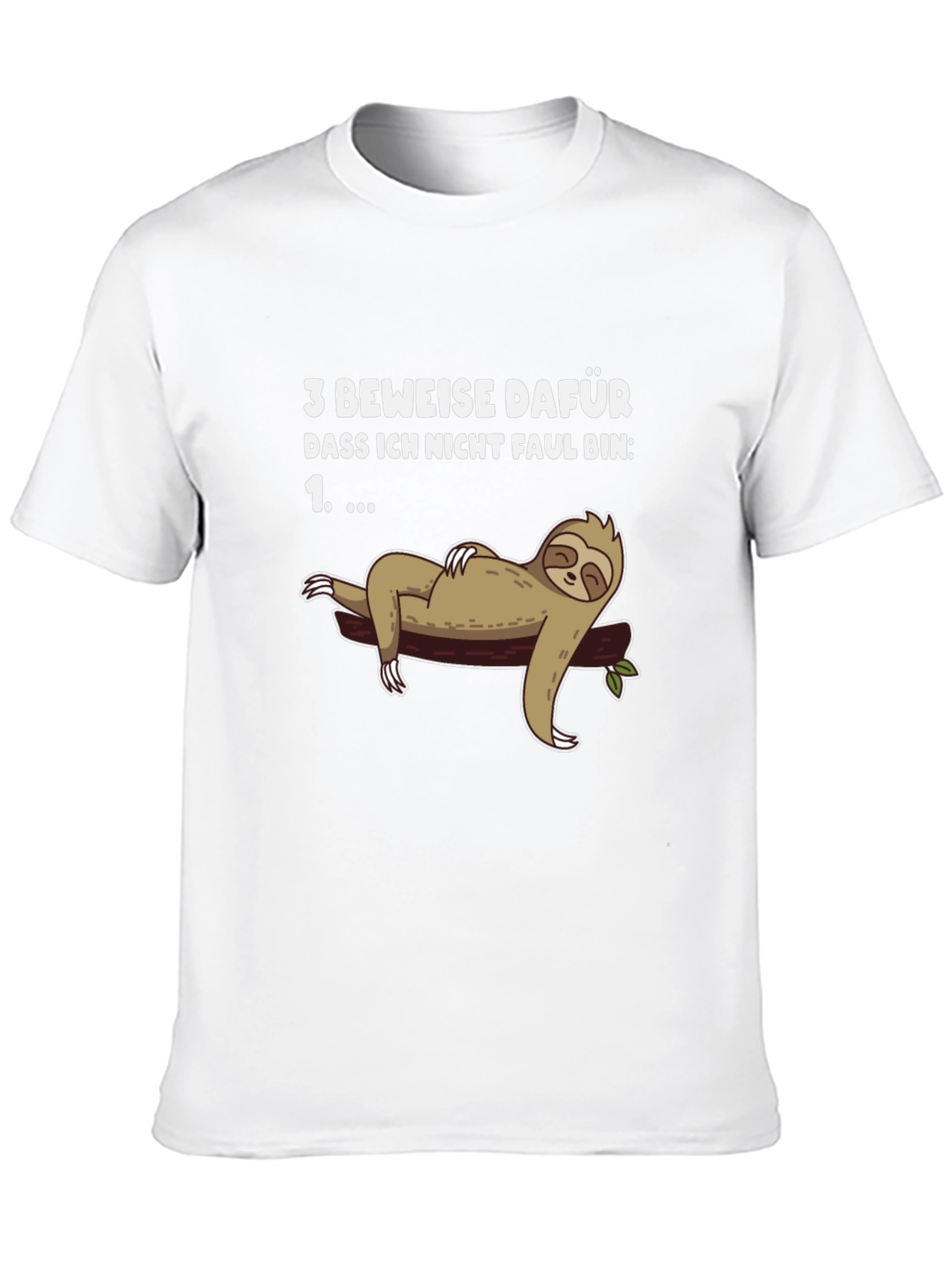 Black Funny Sloth Lazy Humor Graphic Tee - Black view 10