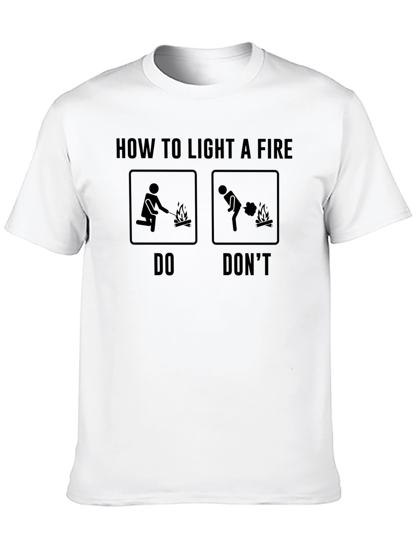 Black How To Light A Fire Graphic Tee view 10