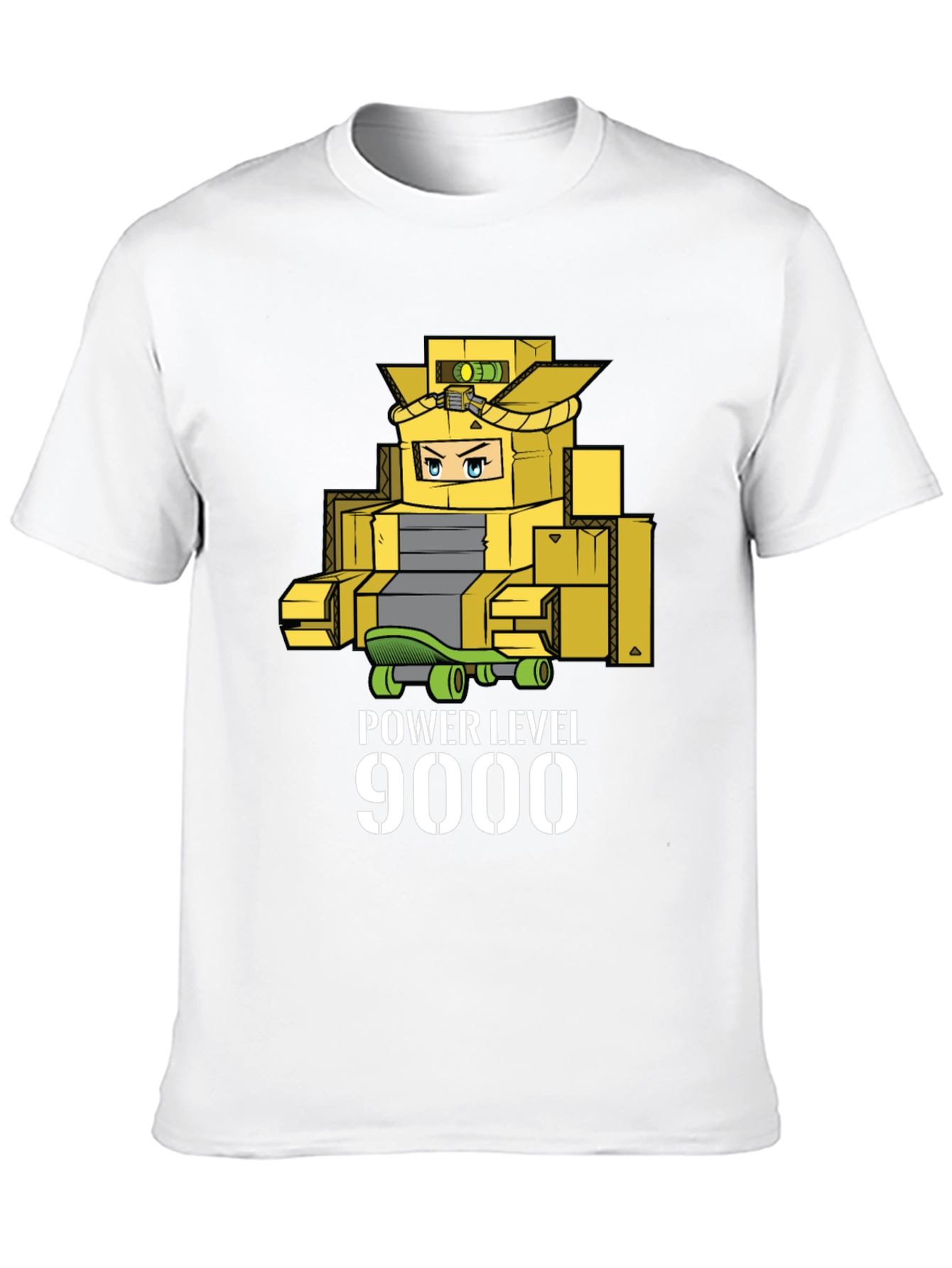 Black Power Level 9000 Cardboard Robot T-Shirt view 10