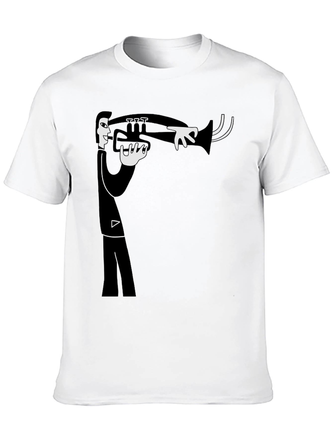 Black Jazz Musician Graphic T-Shirt - Black Cotton Tee view 10