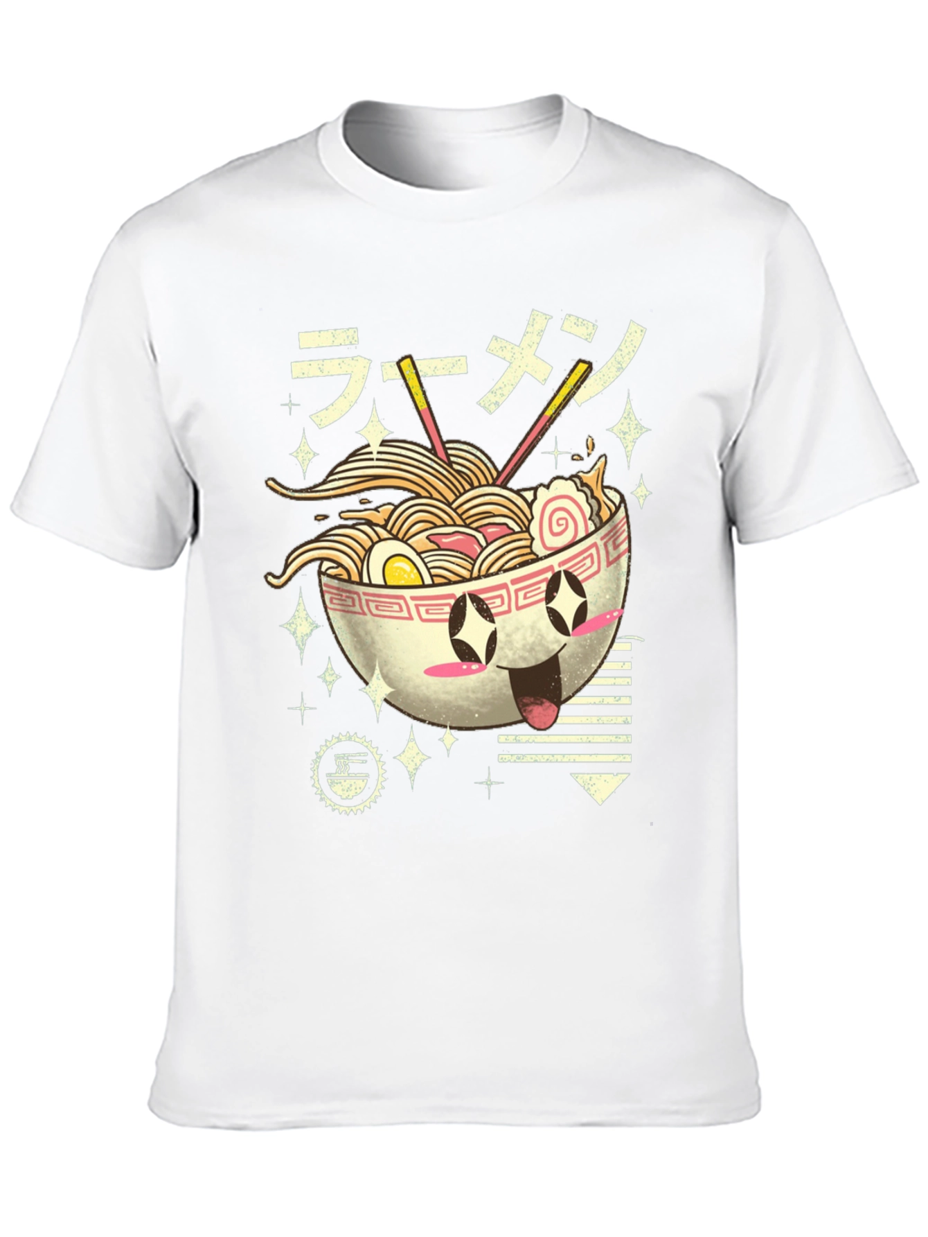 Black Kawaii Ramen Bowl Graphic Tee - Black view 10