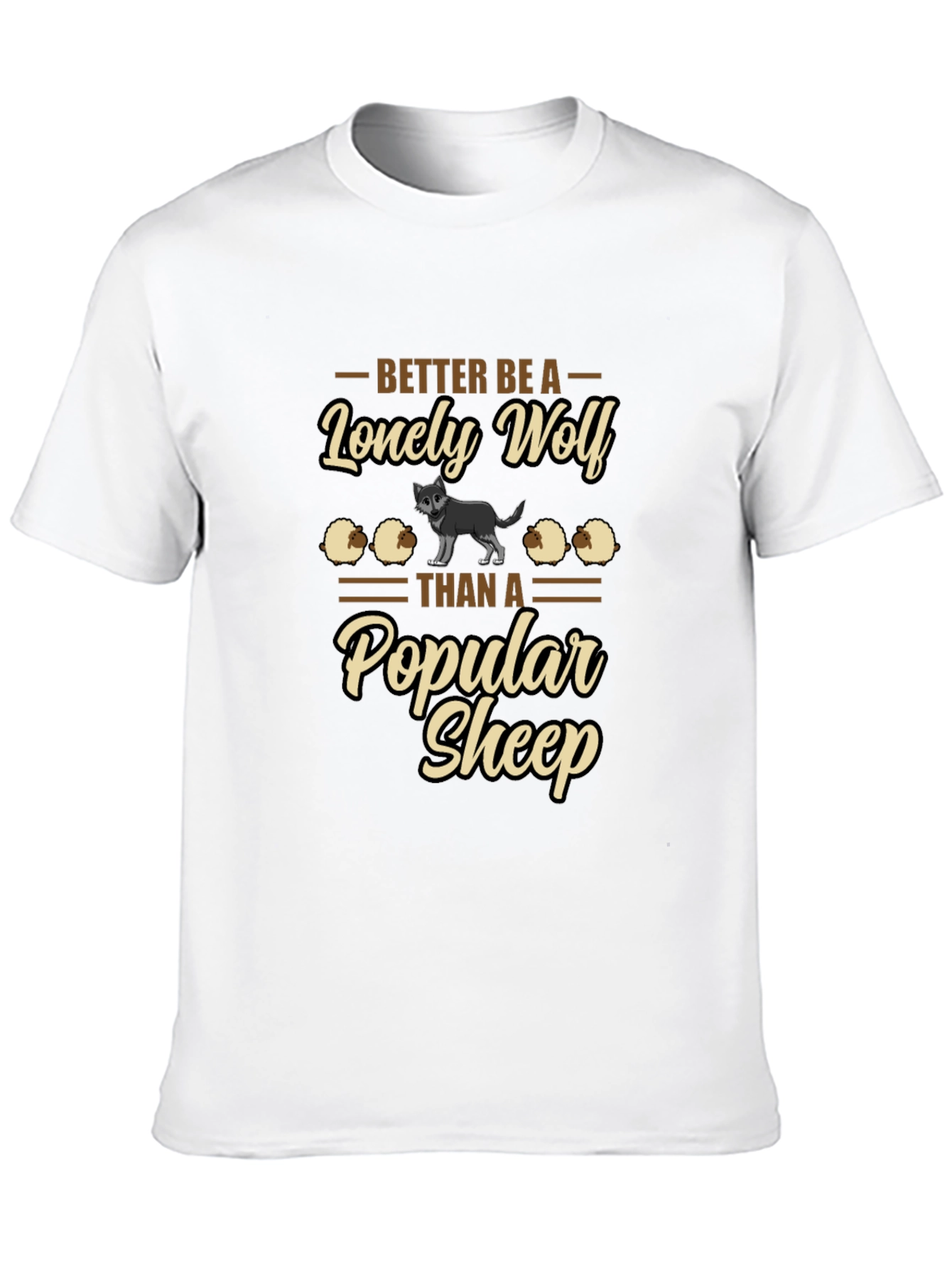 Black Lonely Wolf Graphic Tee - Be Yourself T-Shirt view 10