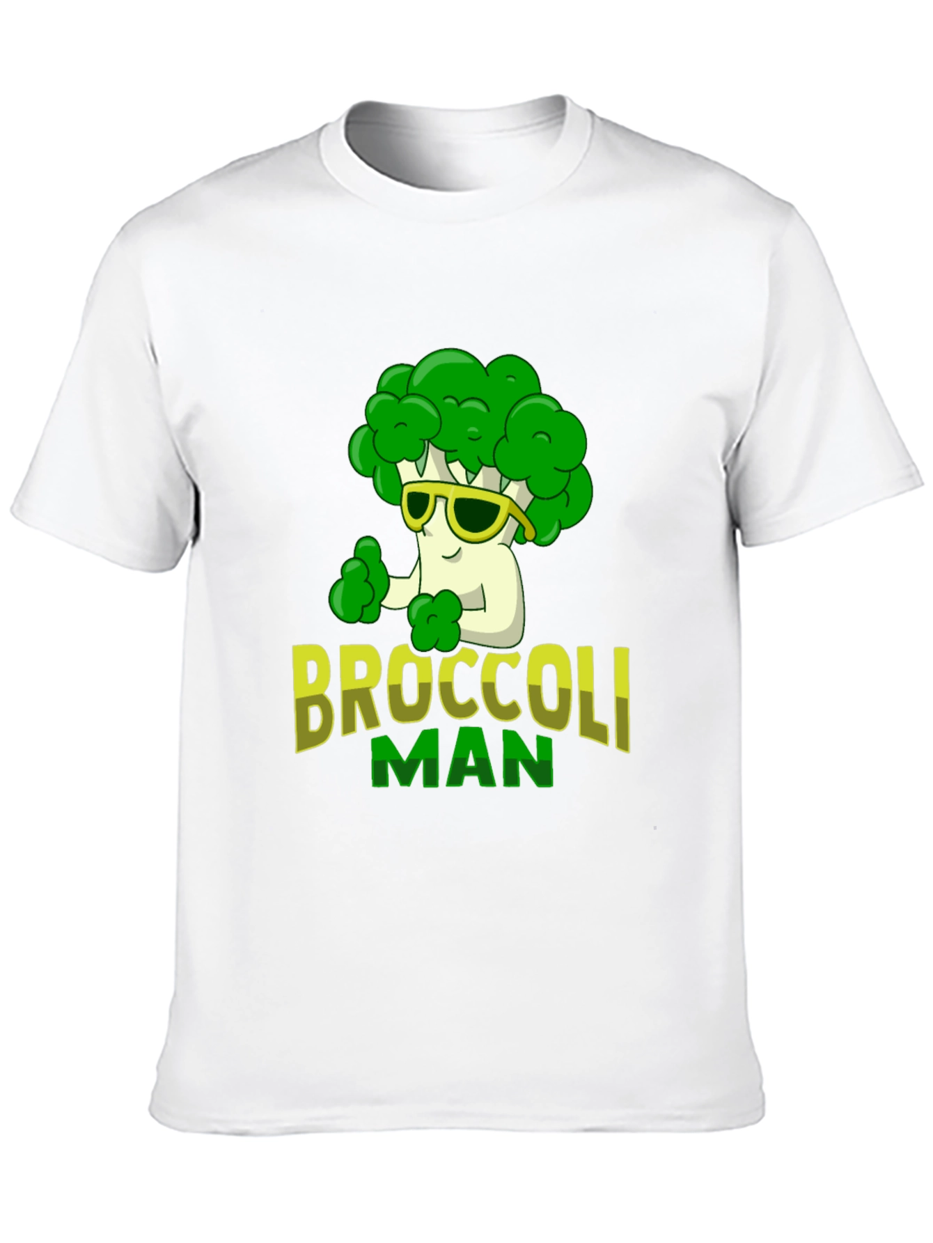 Black Broccoli Man Graphic T-Shirt - Funny Veggie Tee view 10