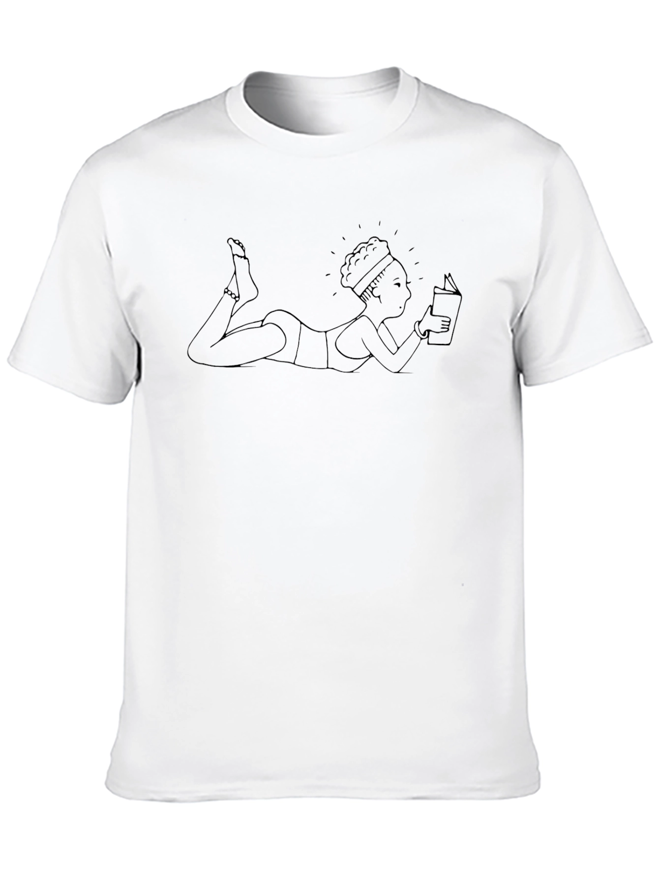 Black Reading Woman Black T-Shirt view 10