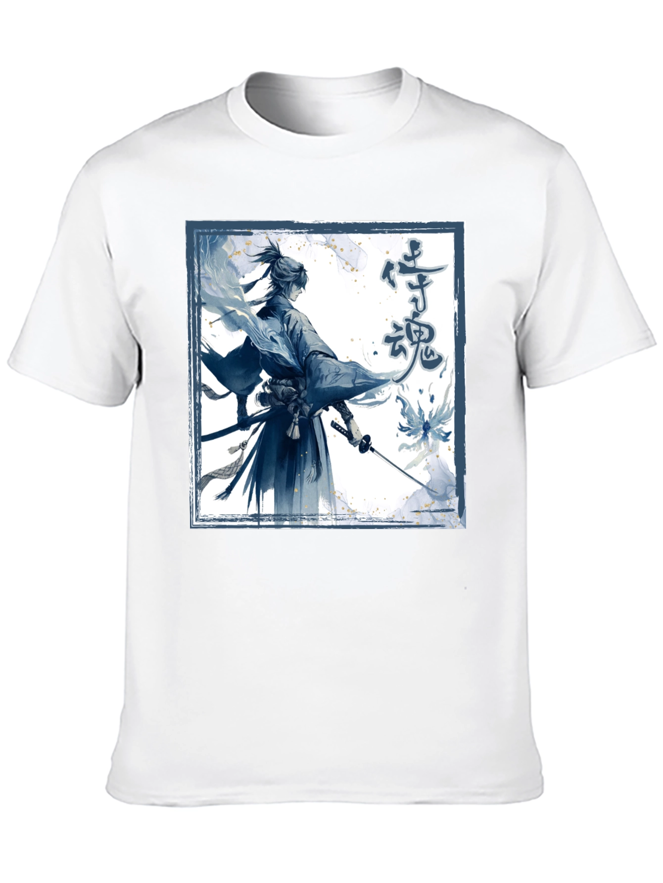 Black Samurai Spirit Graphic Tee - Men's Black T-Shirt view 10