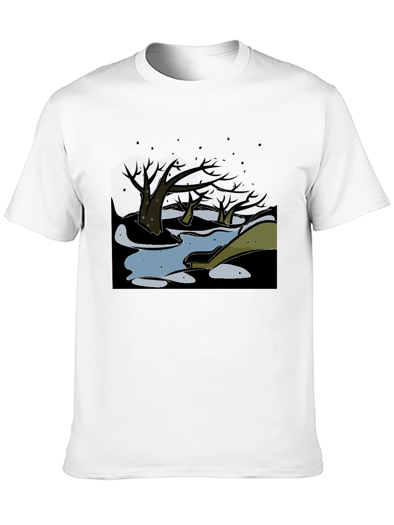 Black Dark Swamp Graphic Tee - Unique Design view 10