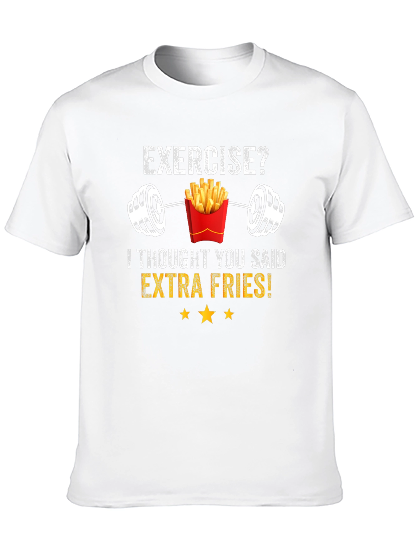 Black Funny Workout Gym French Fries Foodie T-Shirt view 10