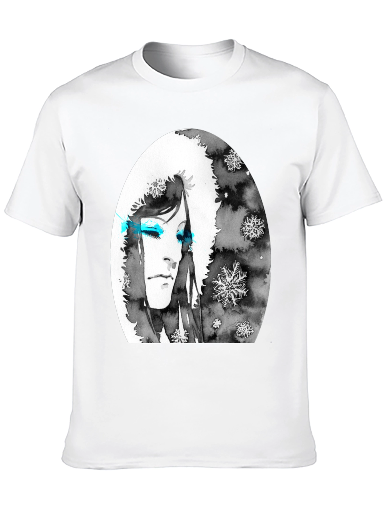 Black Winter Woman Graphic Tee - Soft Black Cotton view 10