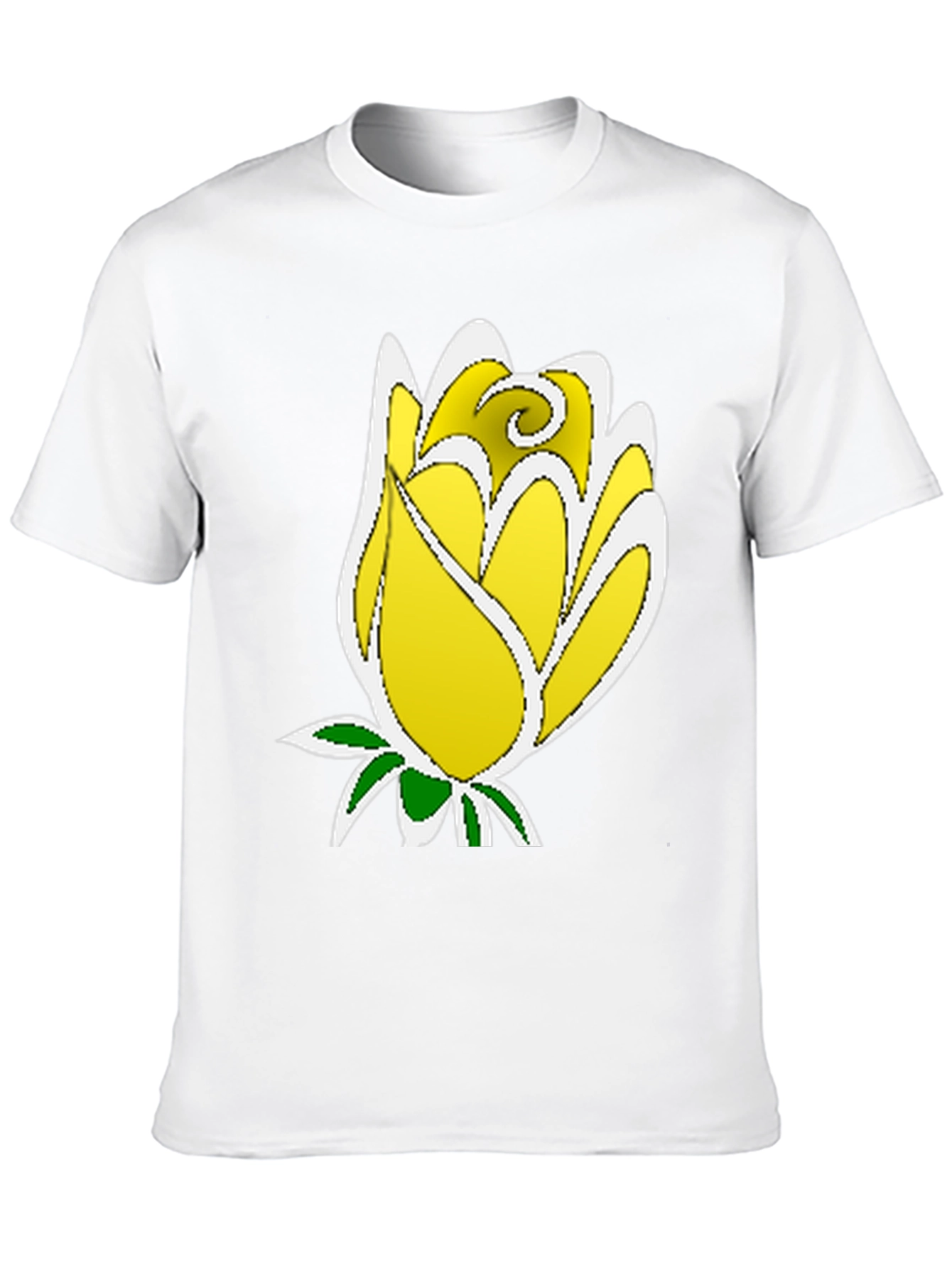 Black Yellow Rose Graphic Tee - Stylish Men's Black T-Shirt view 10
