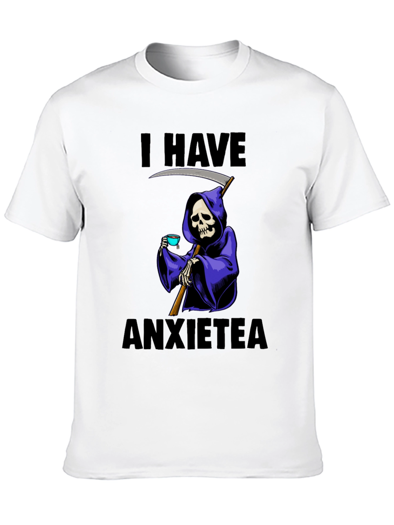 Black I Have Anxietea Grim Reaper T-Shirt view 10