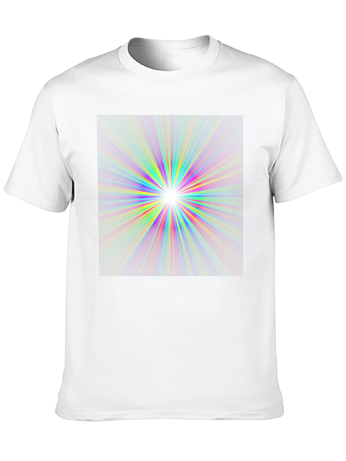 Black Prismatic Burst Graphic Tee - Vivid Color Explosion view 10
