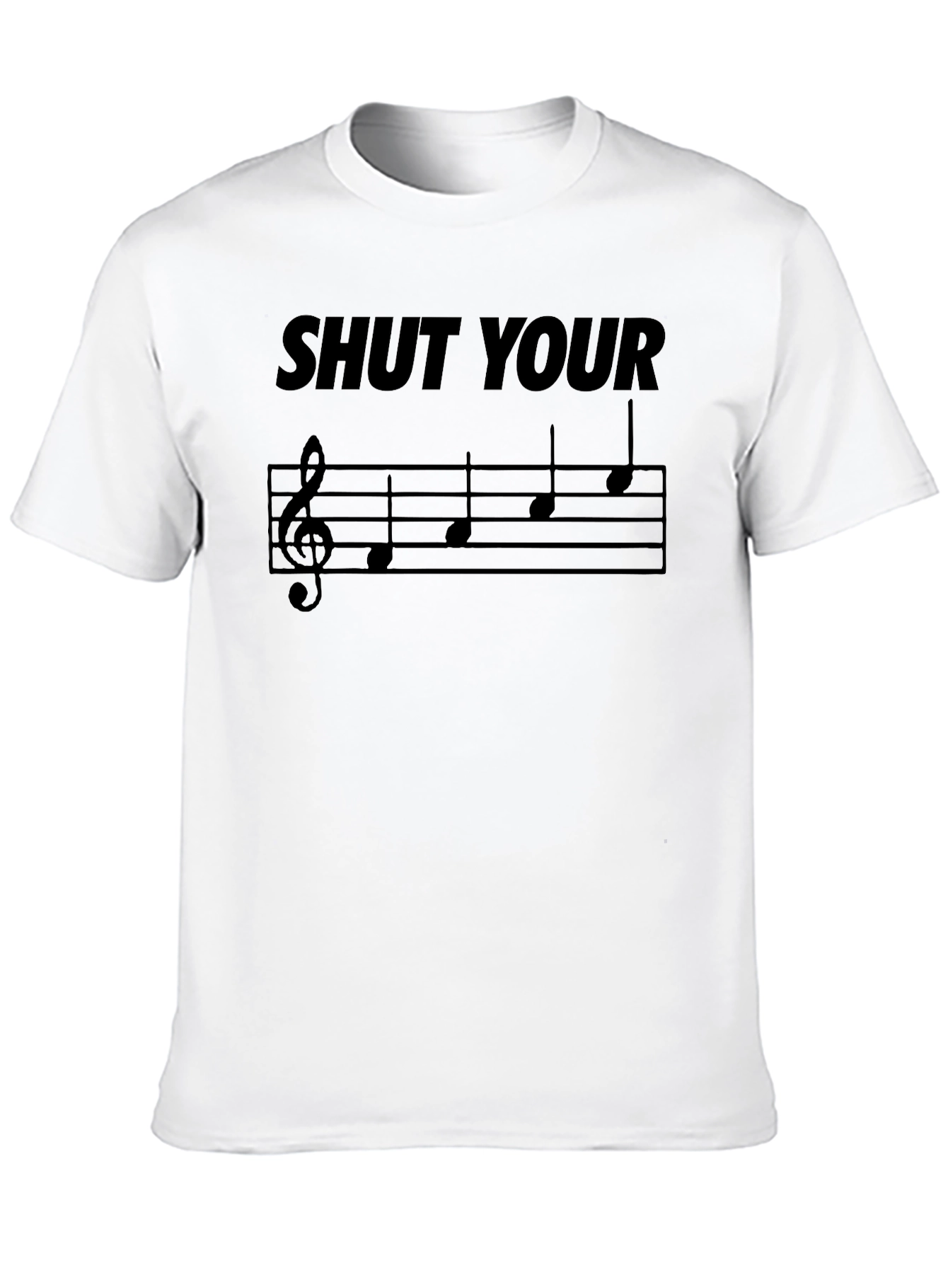 Black Shut Your Face Music Note T-Shirt view 10