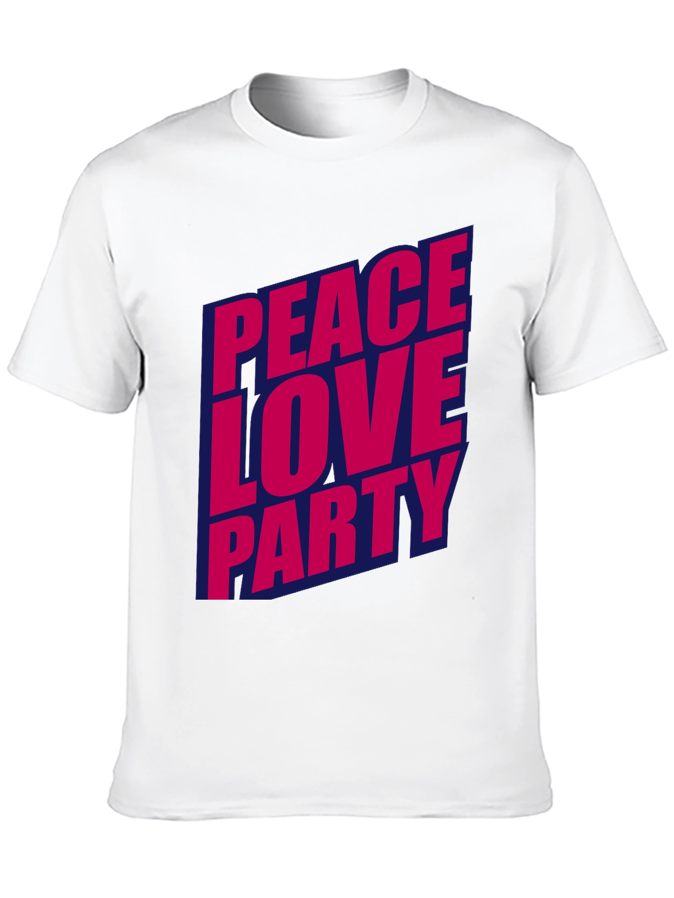 Black Peace Love Party Graphic Tee - Stylish Crew Neck T-Shirt view 10