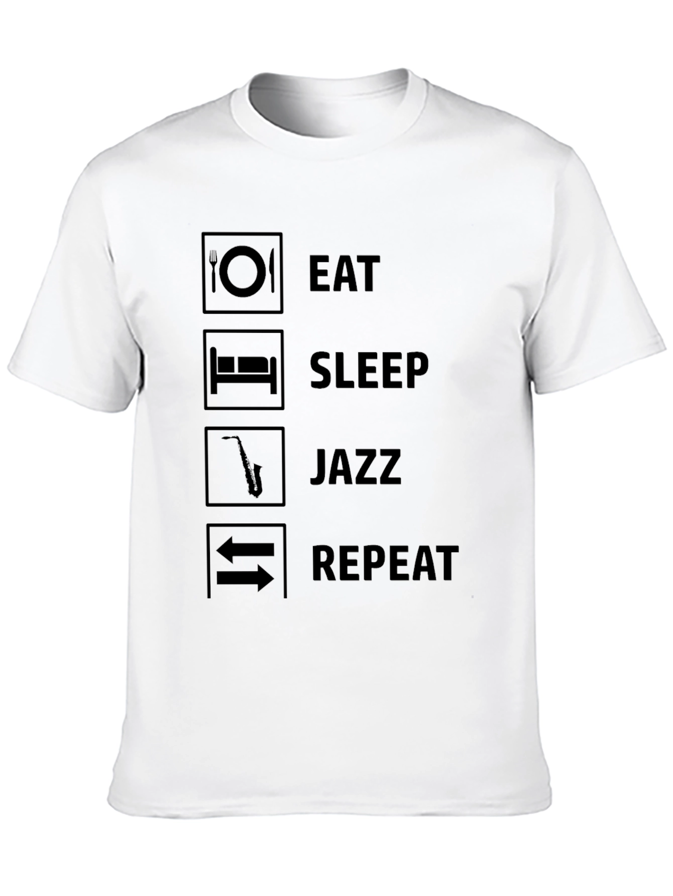 Black Eat Sleep Jazz Repeat Graphic T-Shirt view 10