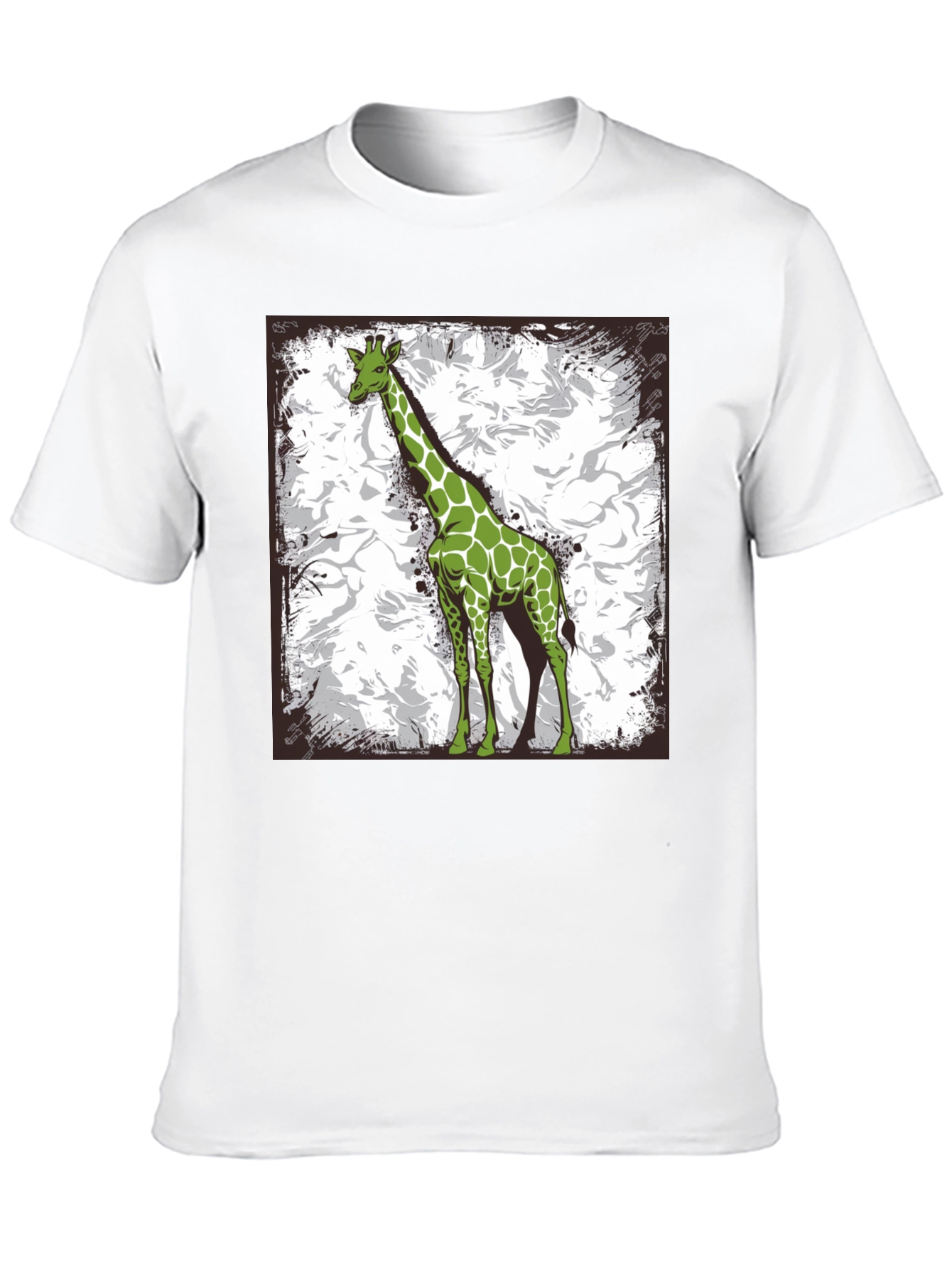 Black Green Giraffe Graphic Tee - Stylish Animal Print Shirt view 10