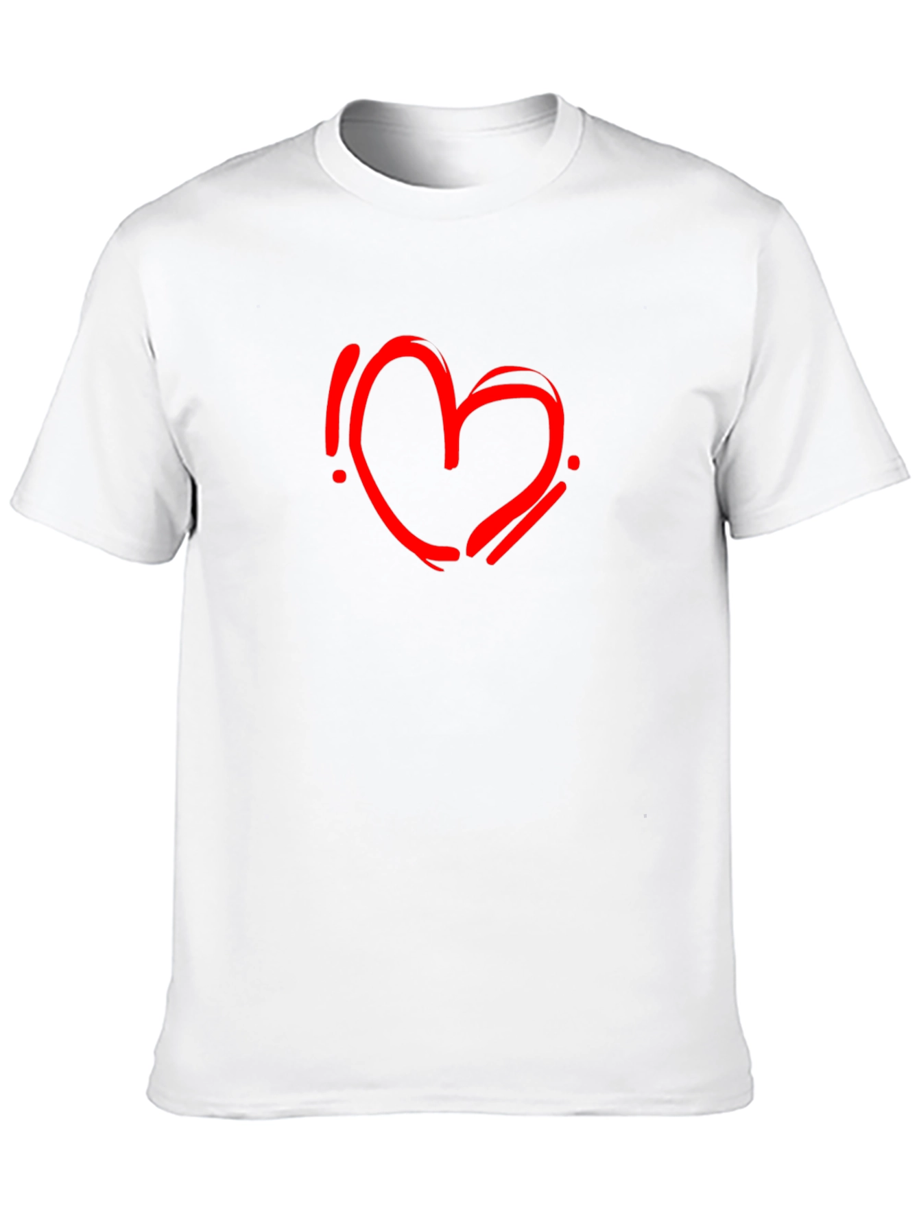 Black Black T-Shirt with Red Heart Graphic view 10