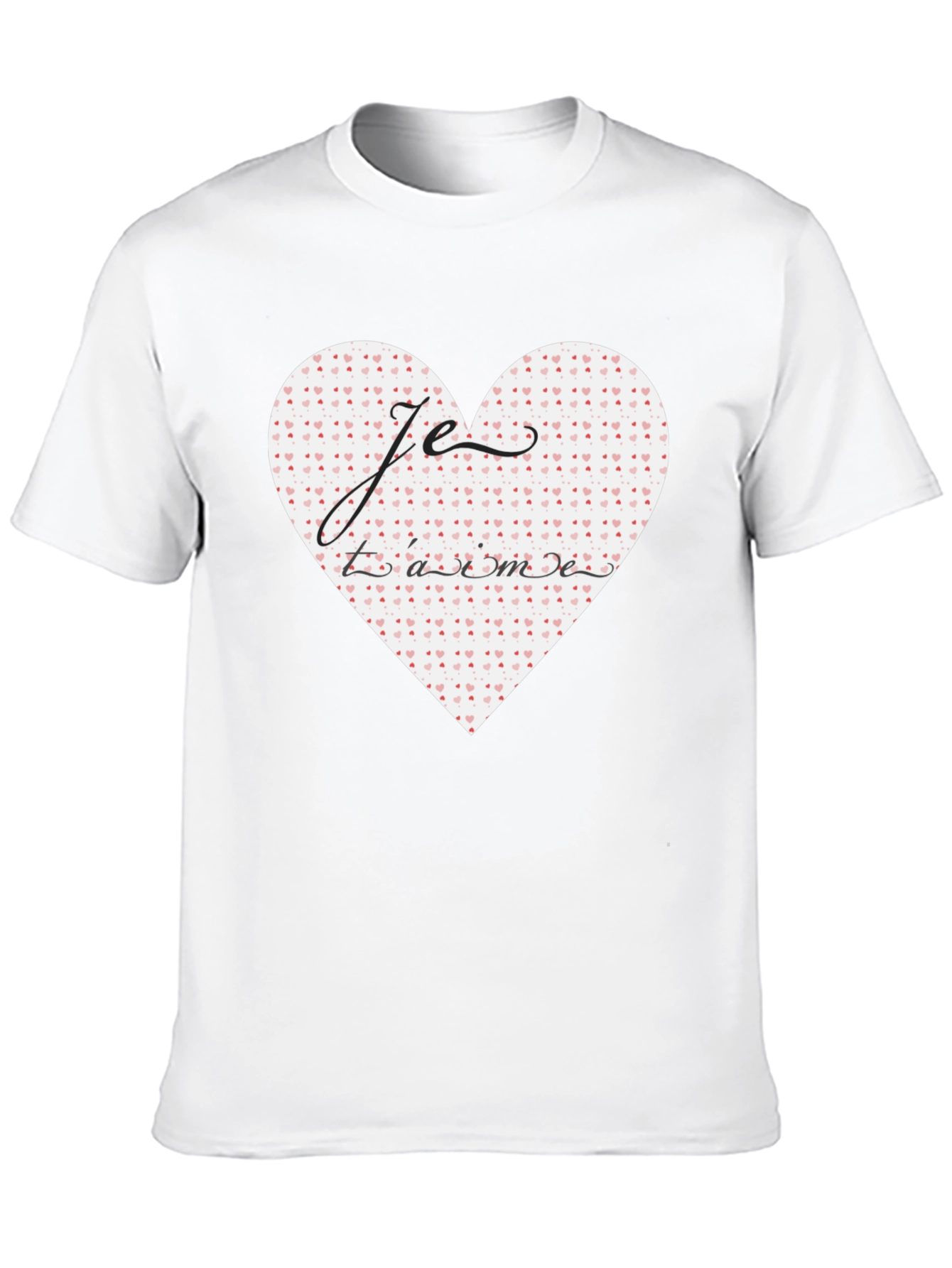 Black Je T'aime Heart Graphic Tee - Stylish Black T-Shirt view 10