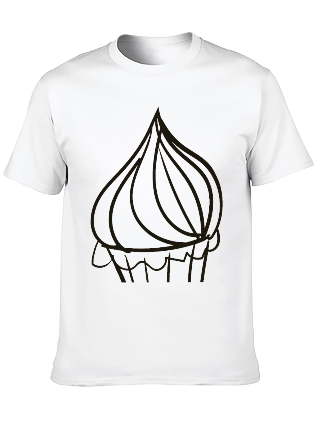 Black Men's Black Graphic T-Shirt - Onion Design view 10