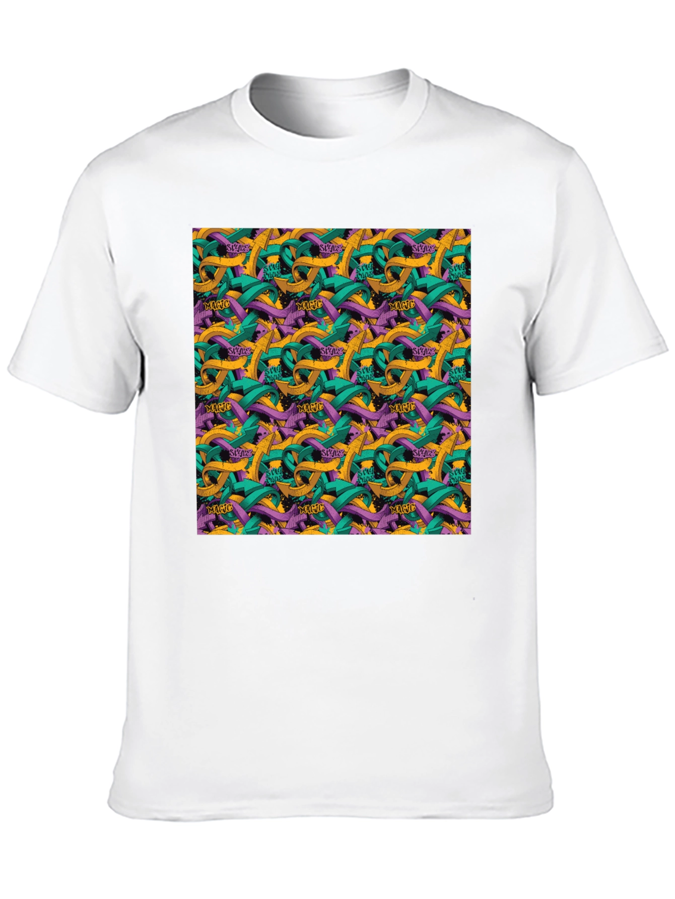 Abstract Arrow Graphic Black T-Shirt - 10