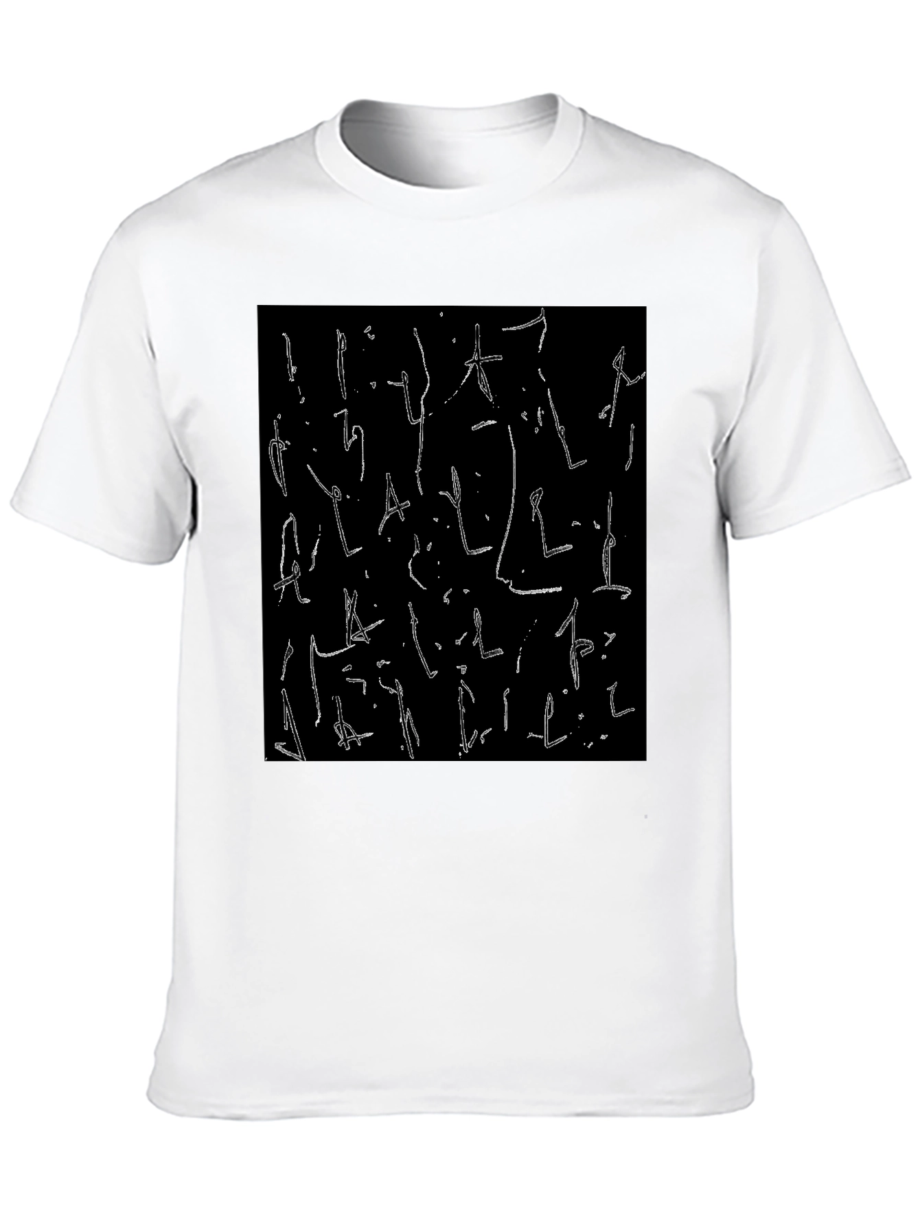 Black Abstract Graphic Print Black T-Shirt view 10